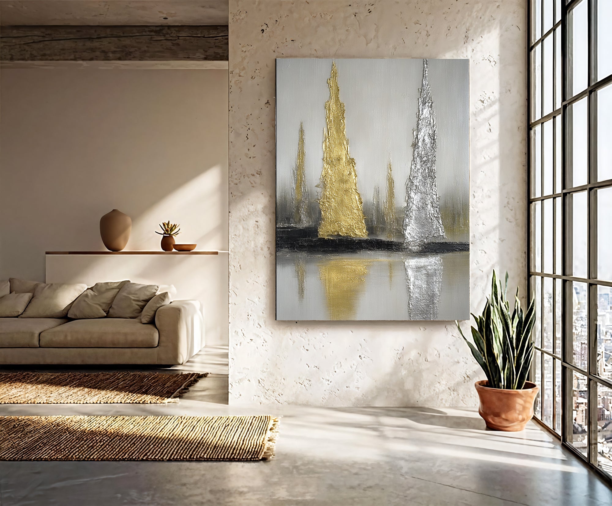 Textured Gilded Spires | Silver Sheen