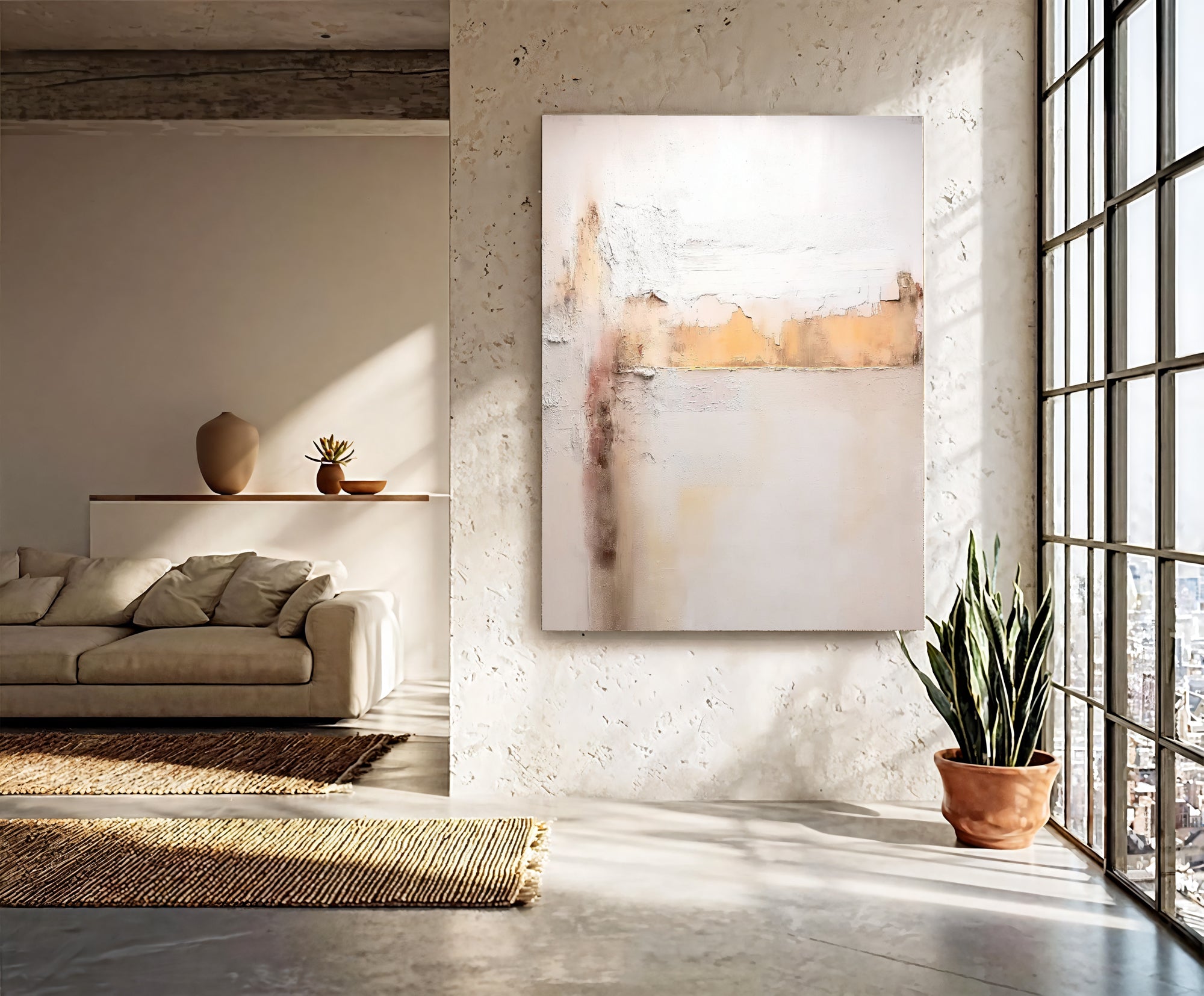 Textured Soft Strata | Cream Amber