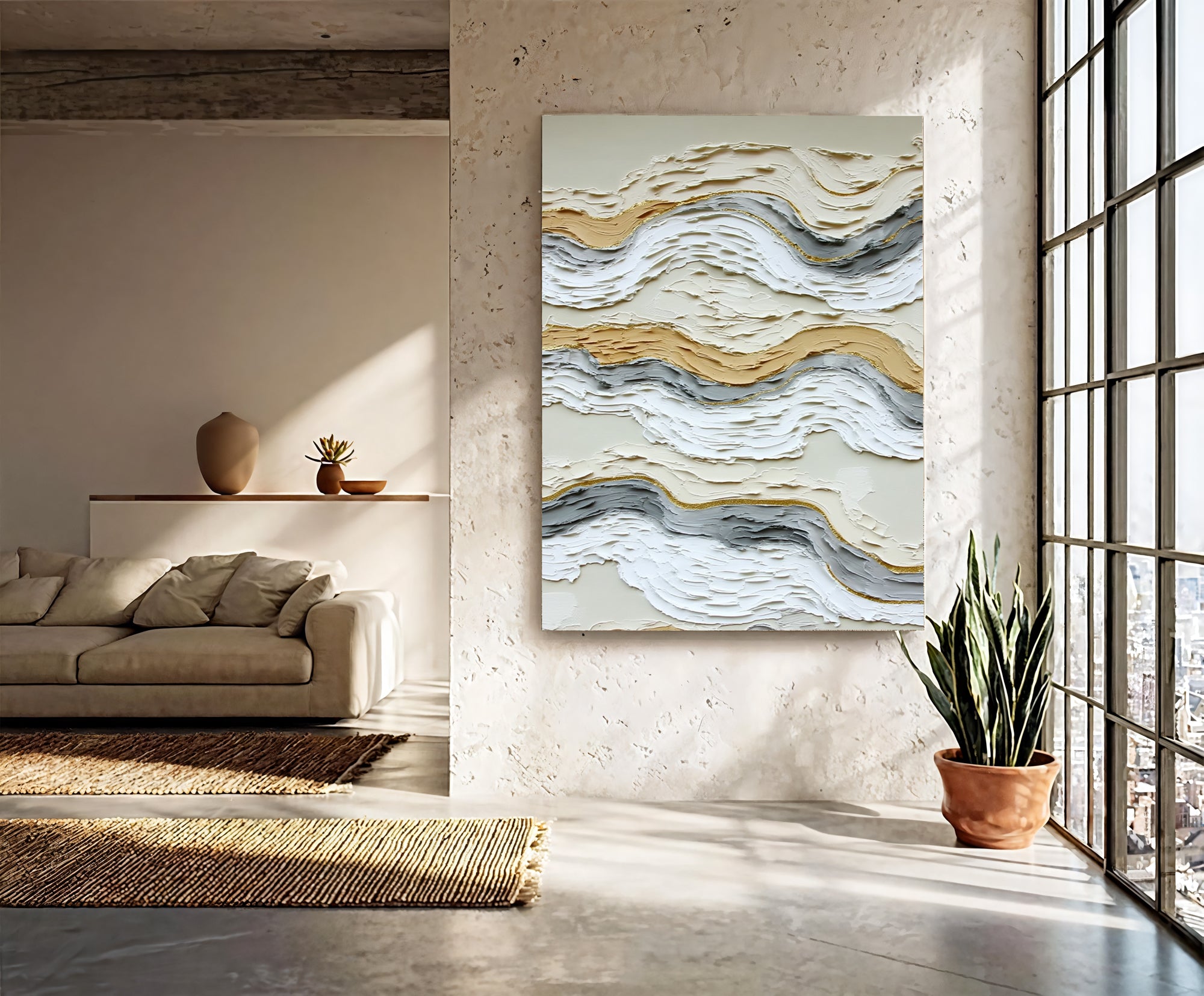 Textured Wavy Ripples | Gilded Hues