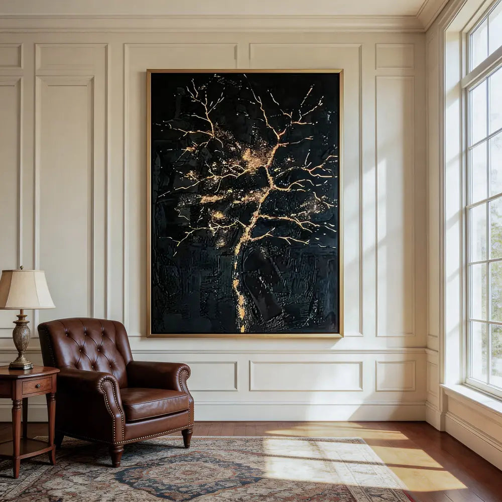 Textured Arbor Opulence | Black Gold