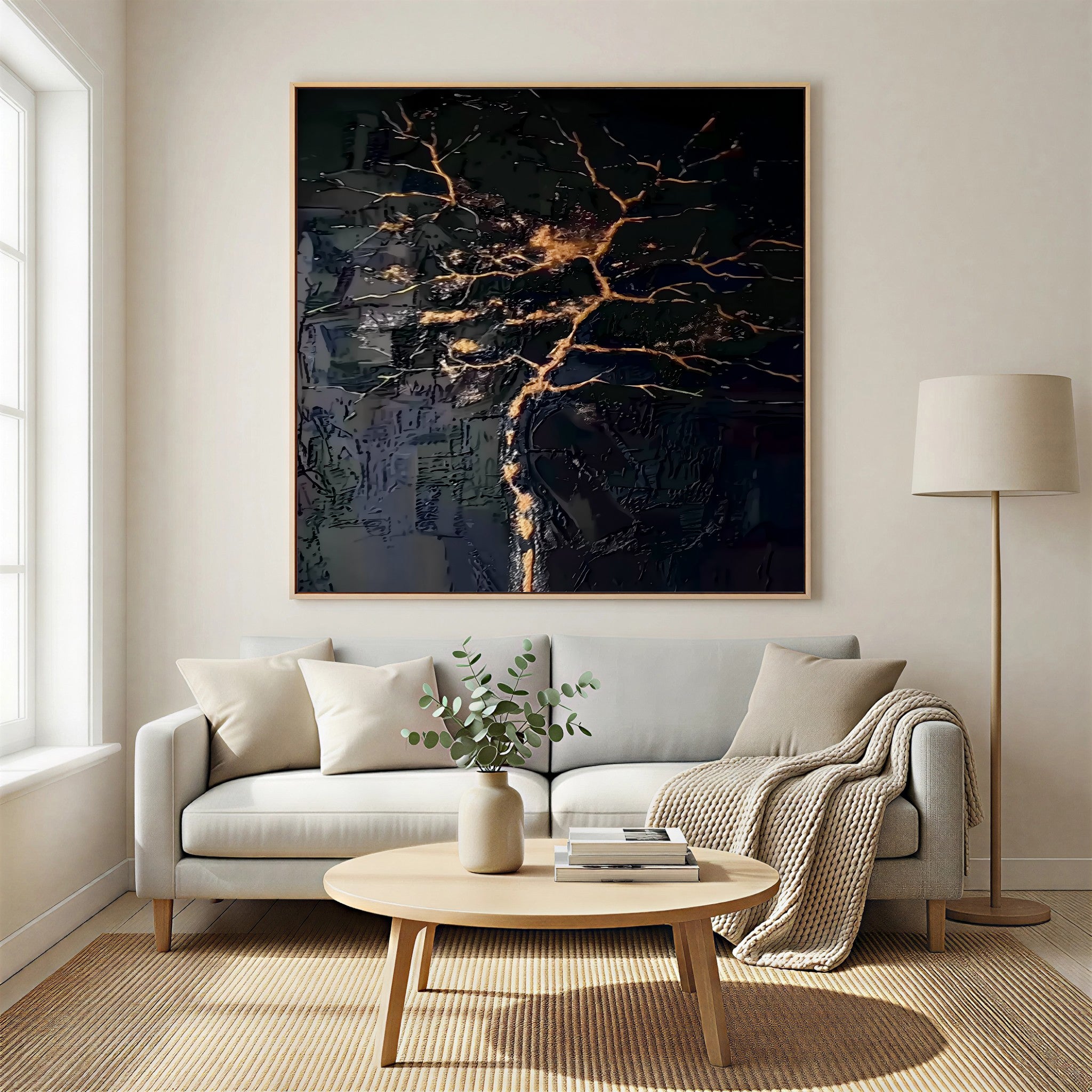 Gilded Fracture Elegance | Ebony Vein