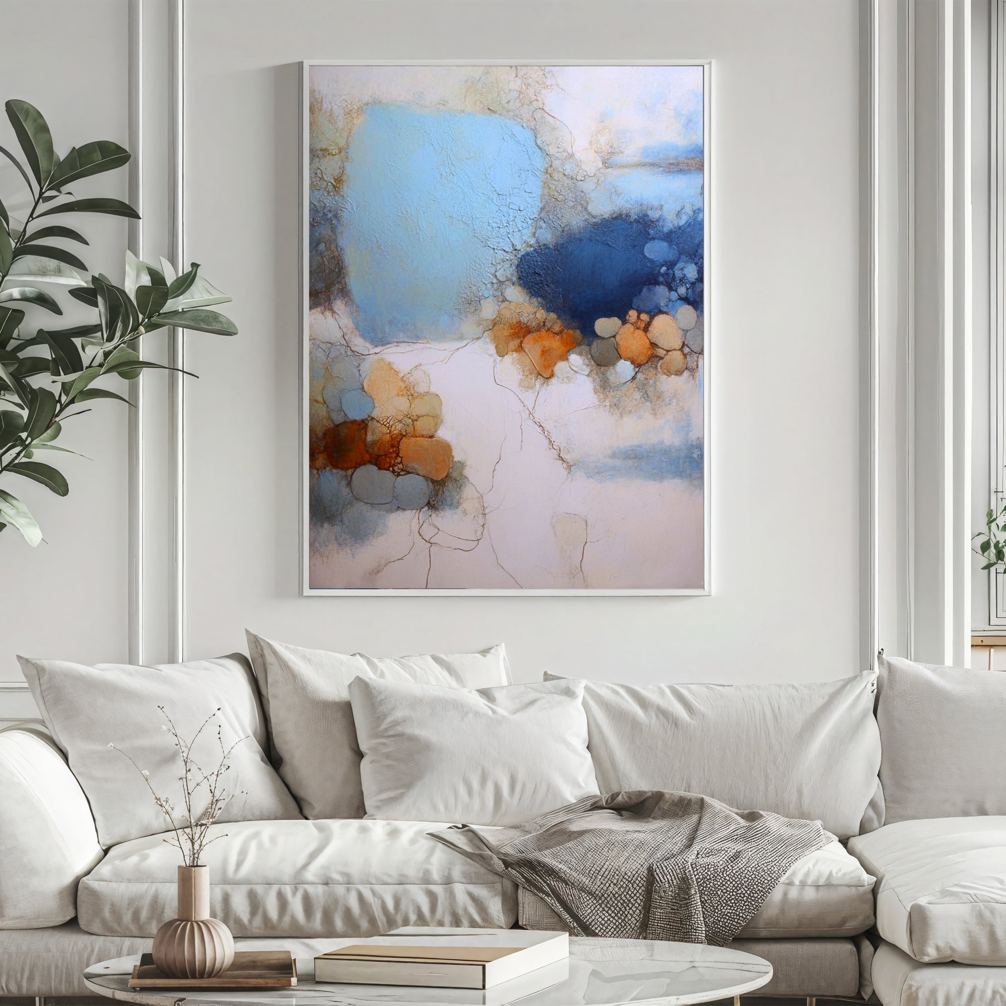 Textured Azure Patina | Amber Vein