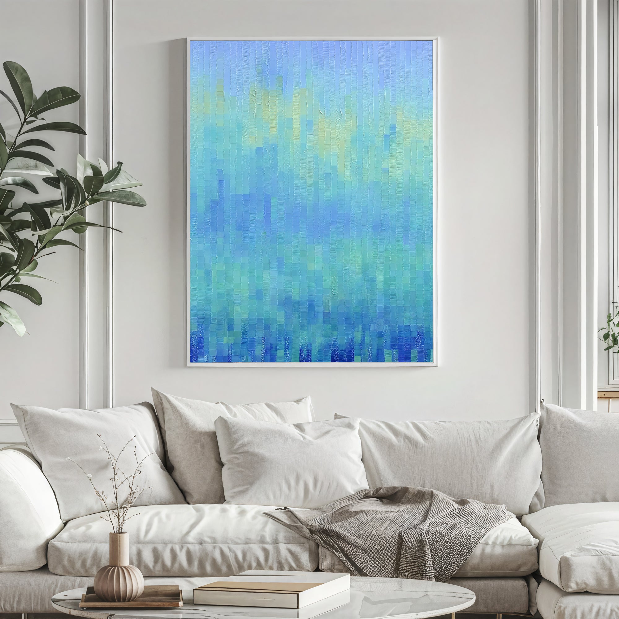 Textured Azure Mosaic | Teal Glow