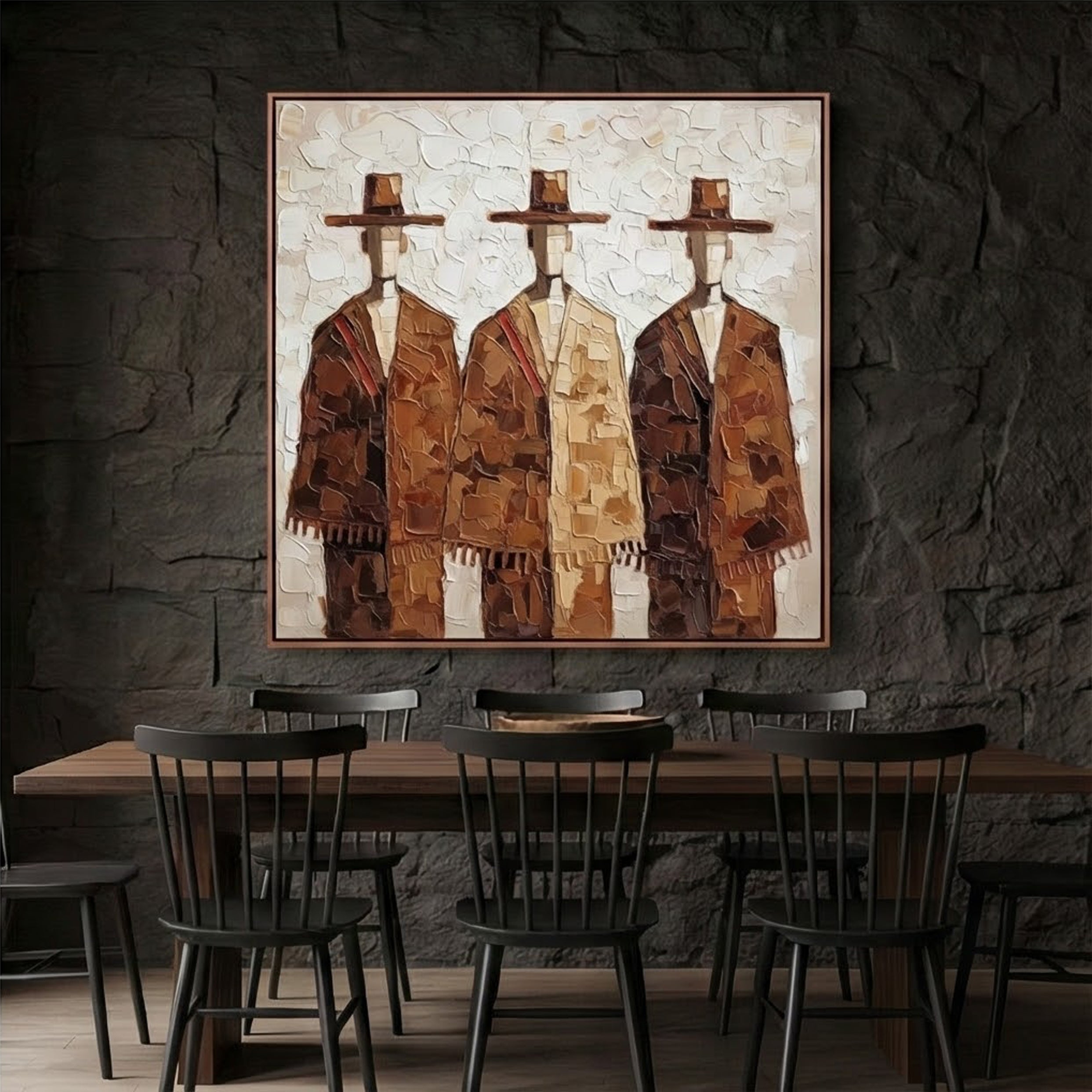 Textured Rustic Trio | Hat Silhouettes