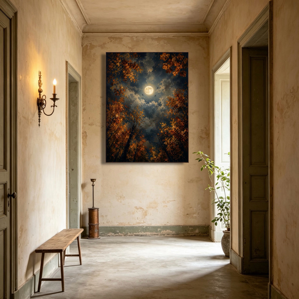Between Moonlit Branches — vertical landscape art, view 3