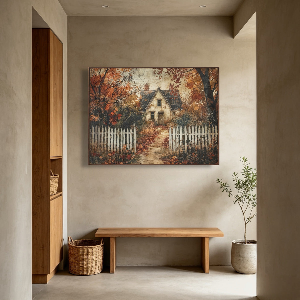Beyond Autumn Fences — horizontal landscape art, view 2