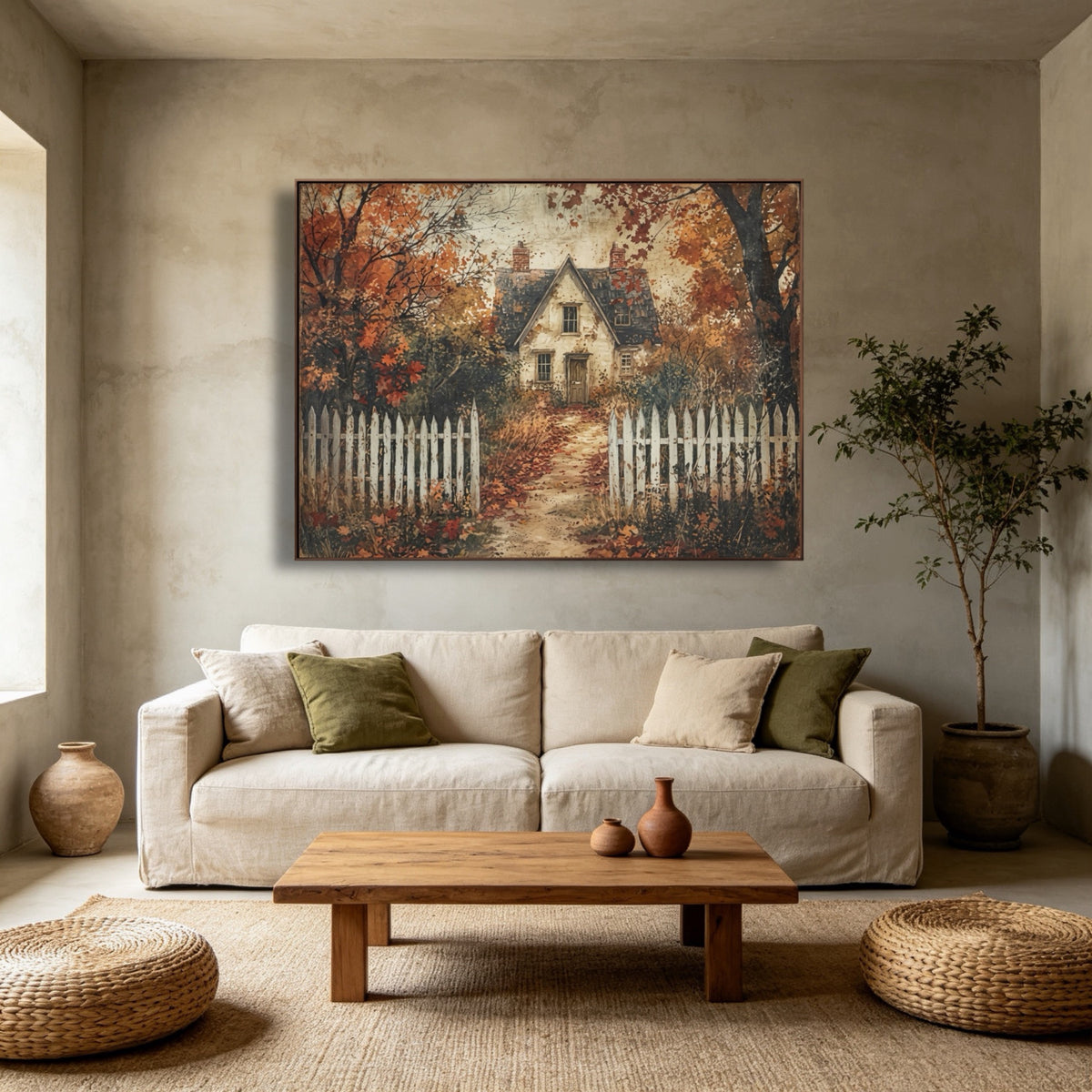 Beyond Autumn Fences — horizontal landscape art, view 3