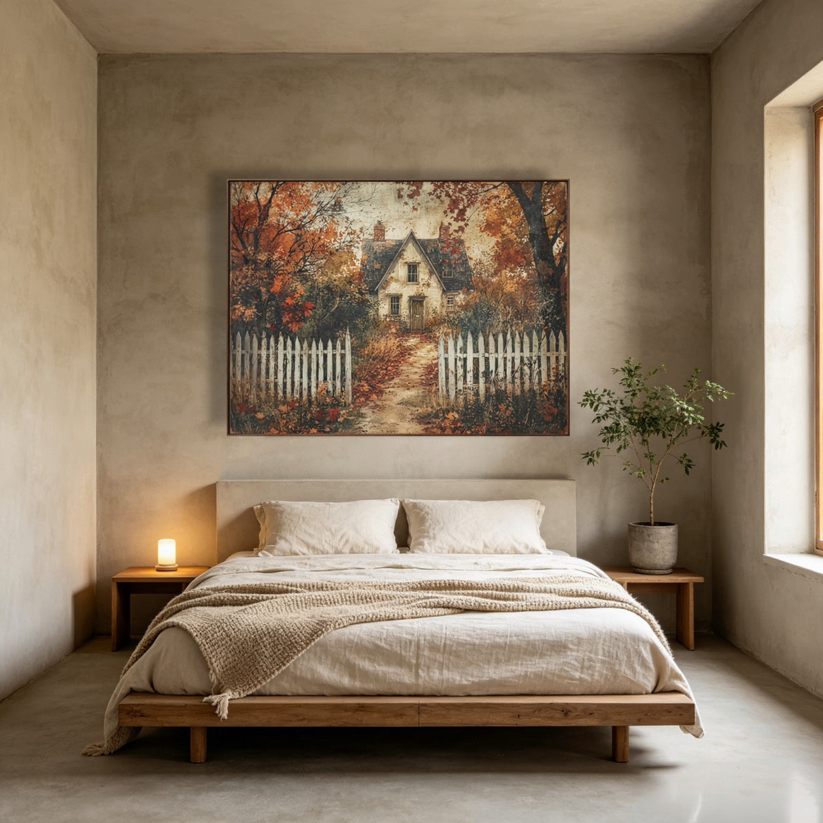 Beyond Autumn Fences — horizontal landscape art, view 4