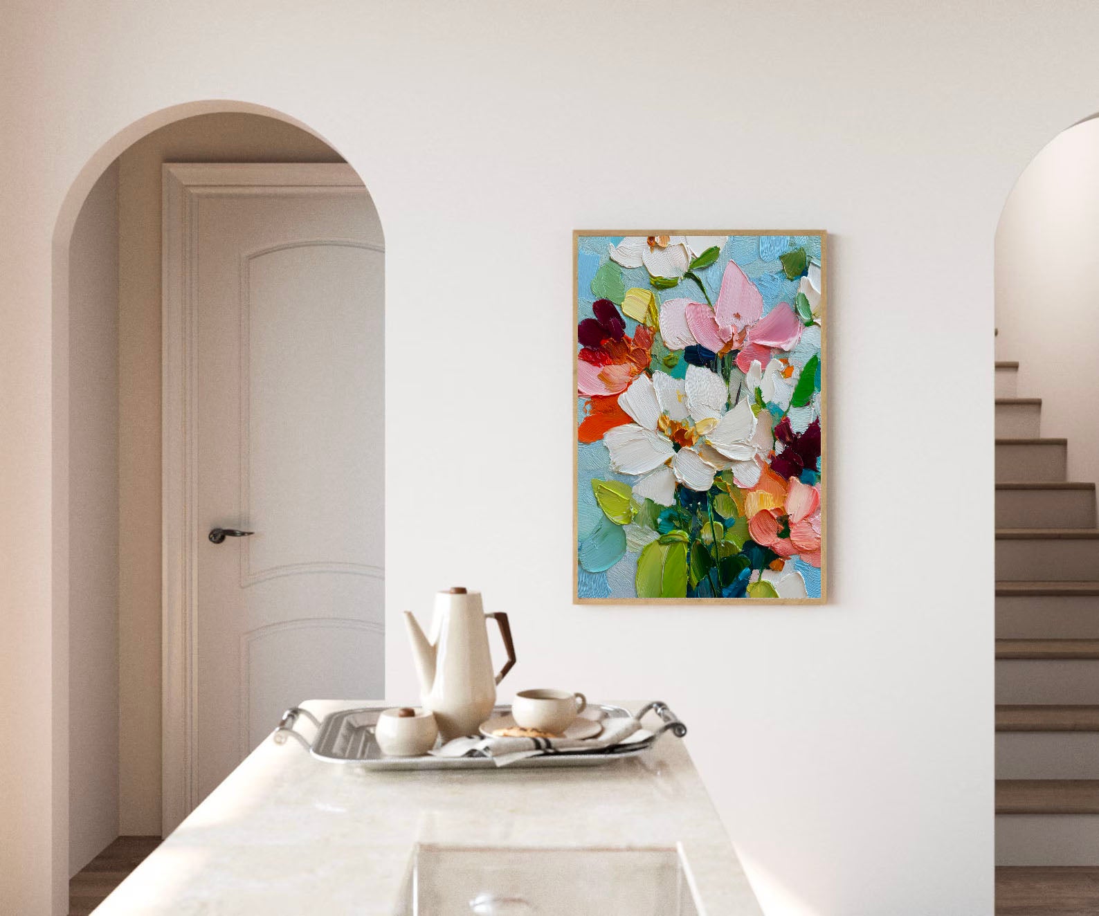 Textured Floral Art | Vibrant Depth