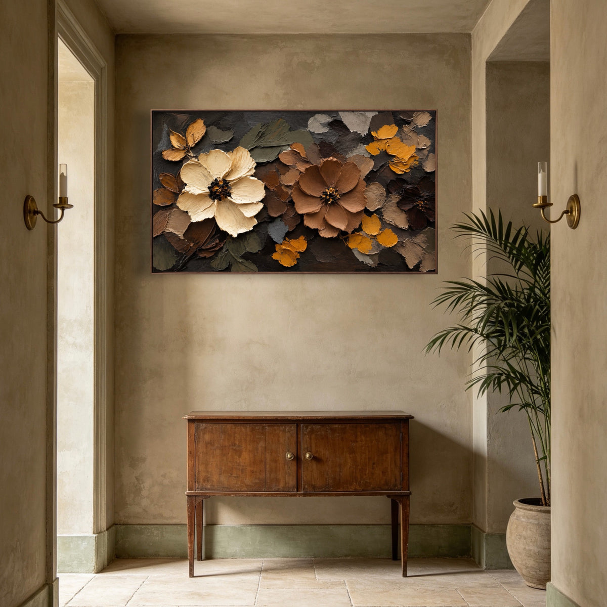 Blossoms In Relief — horizontal textured & impasto art, view 3