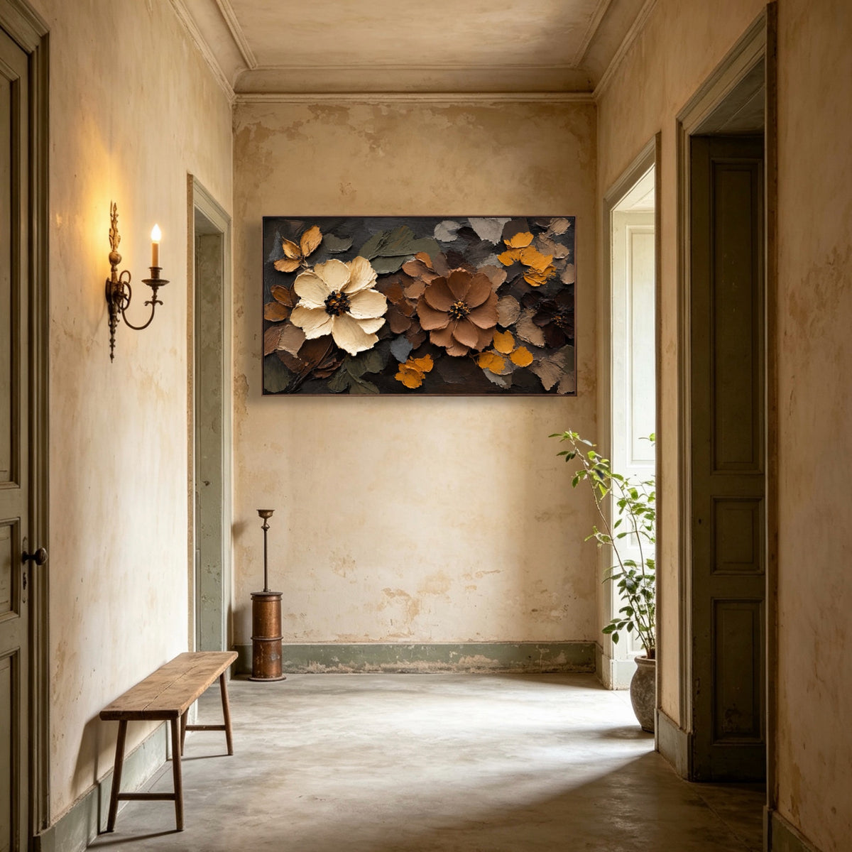 Blossoms In Relief — horizontal textured & impasto art, view 4