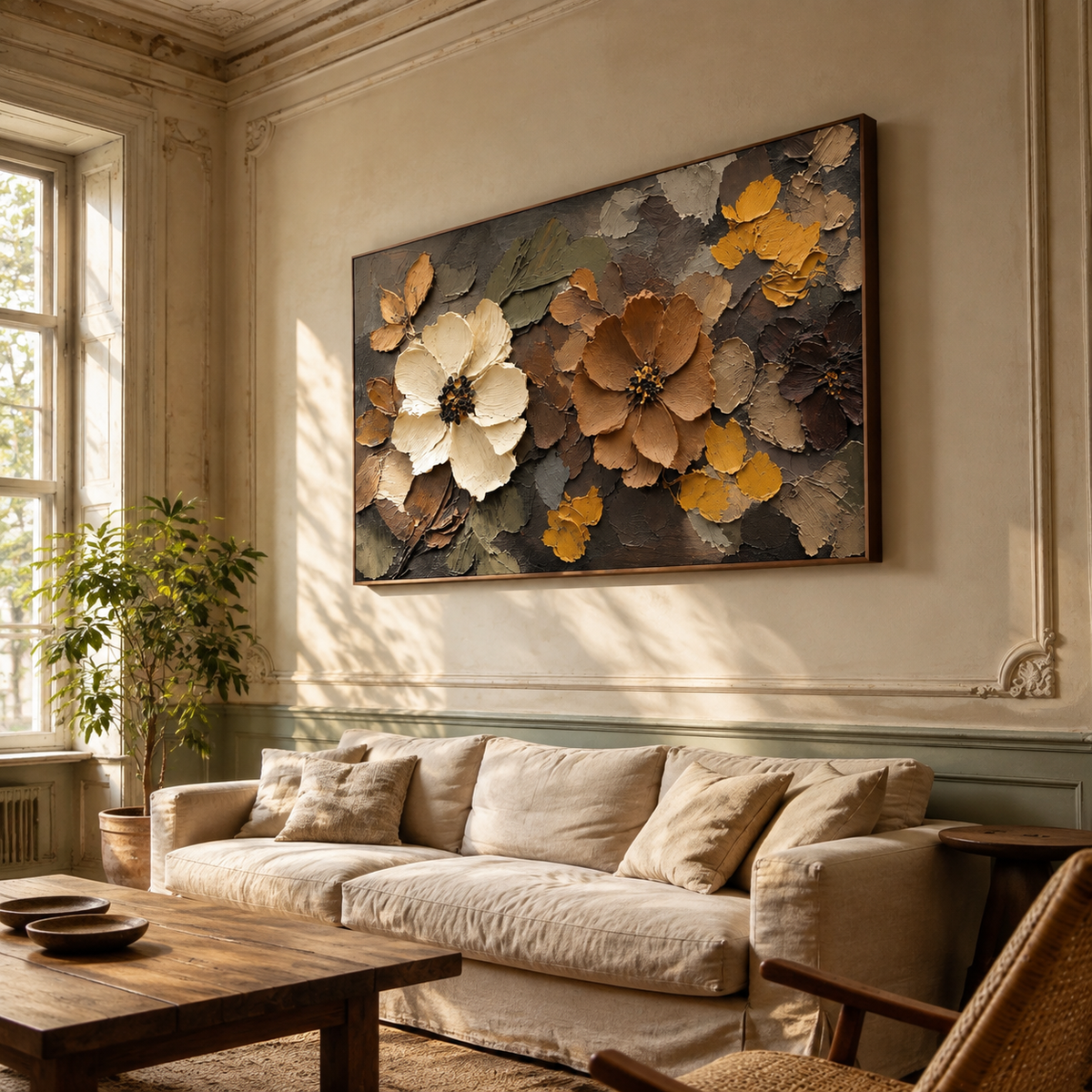 Blossoms In Relief — horizontal textured & impasto art, view 6