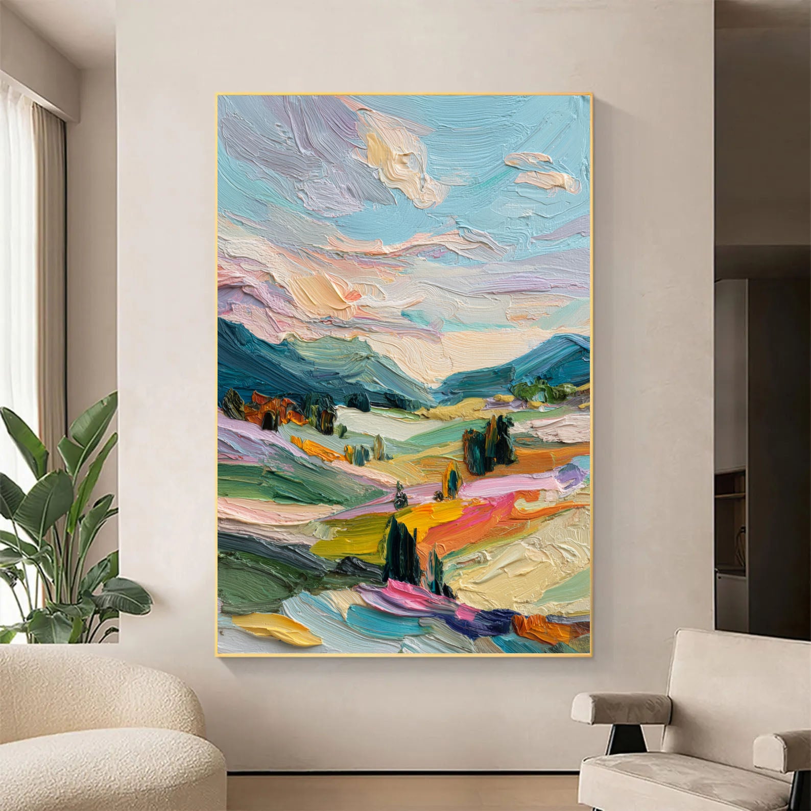 Colorful Valley Art | Textured Vibrance