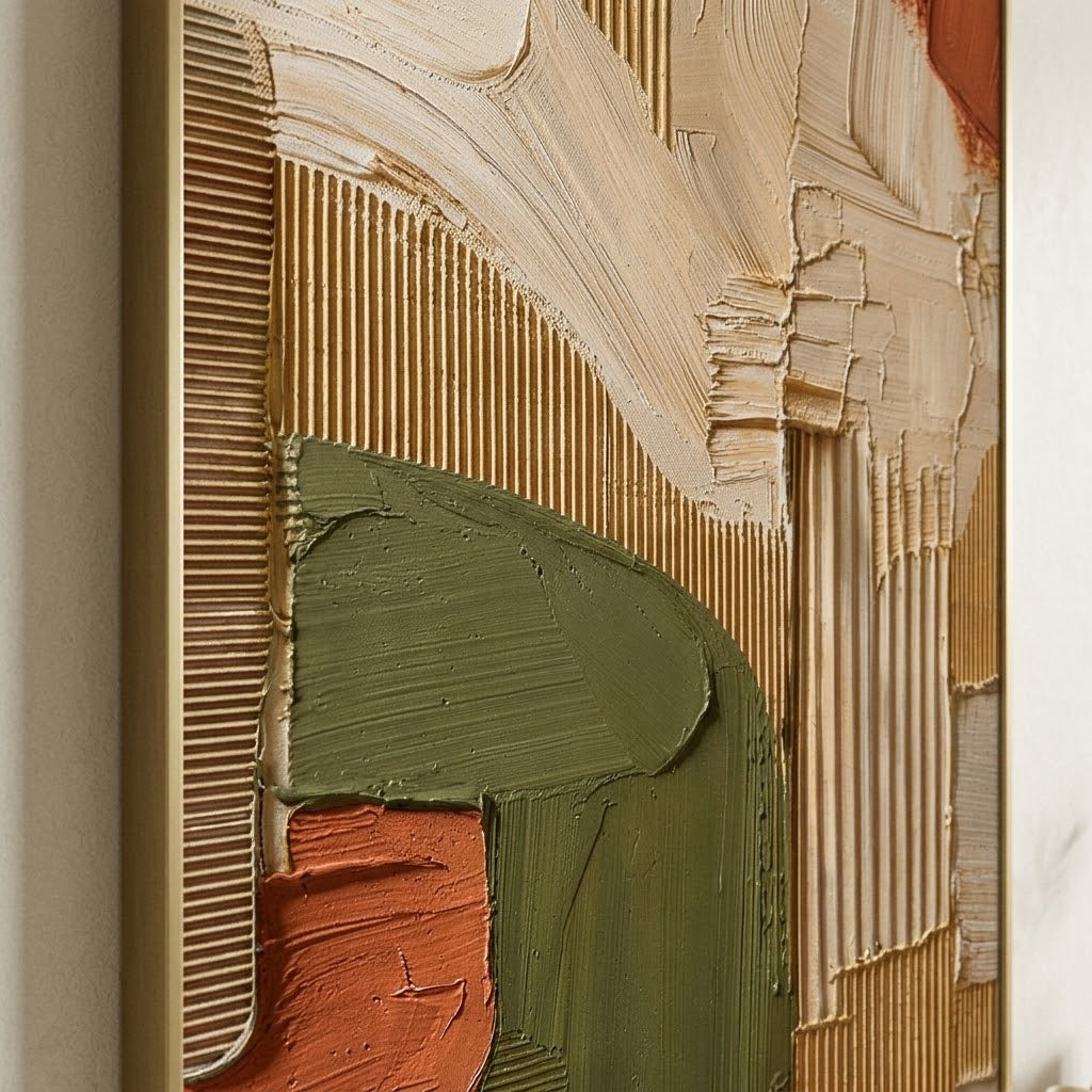 Carved Meadow Layers — vertical textured & impasto art, view 6