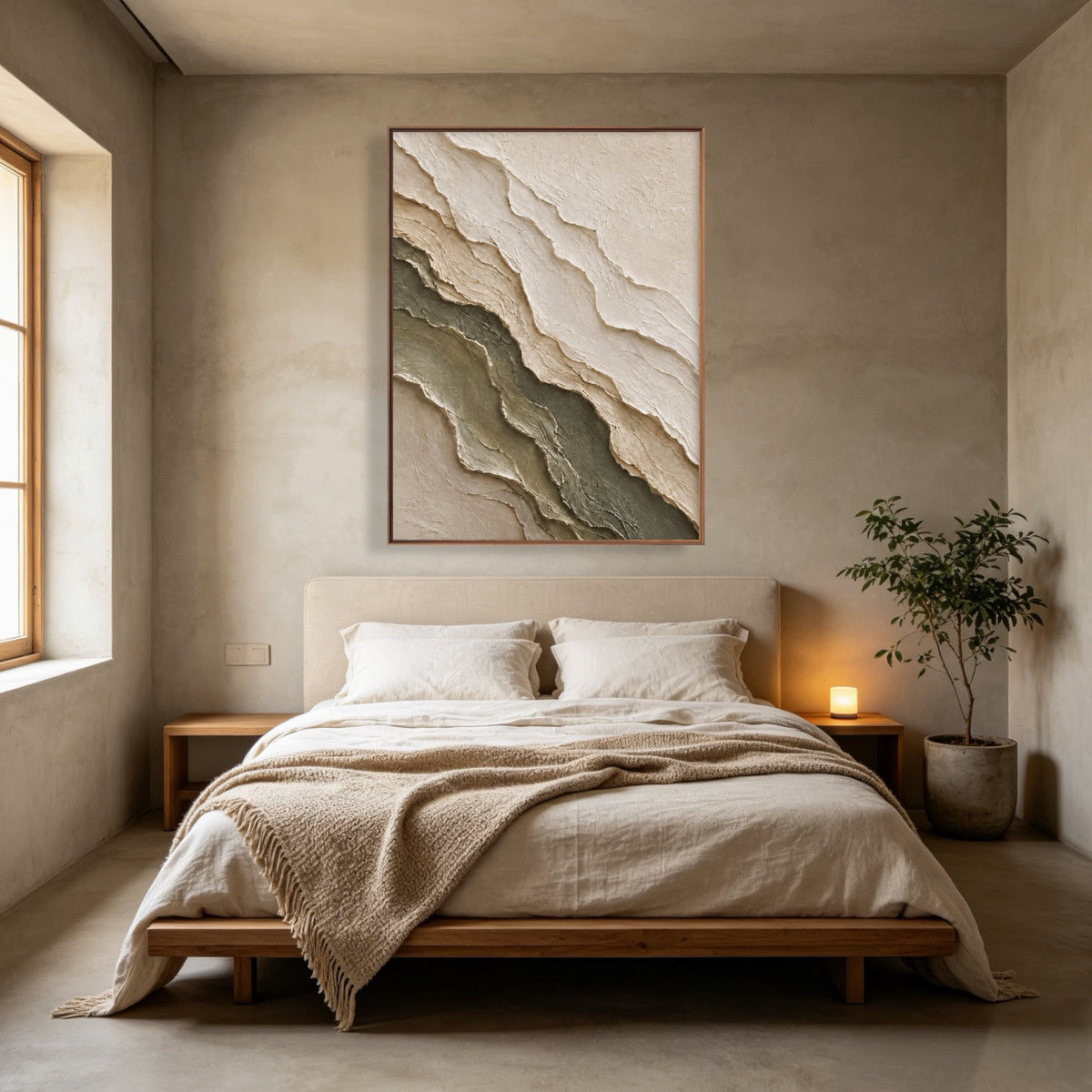 Contours Of Earth — vertical textured & impasto art, view 2