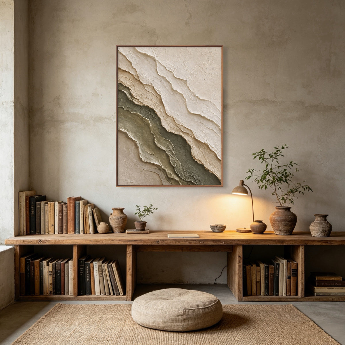 Contours Of Earth — vertical textured & impasto art, view 3