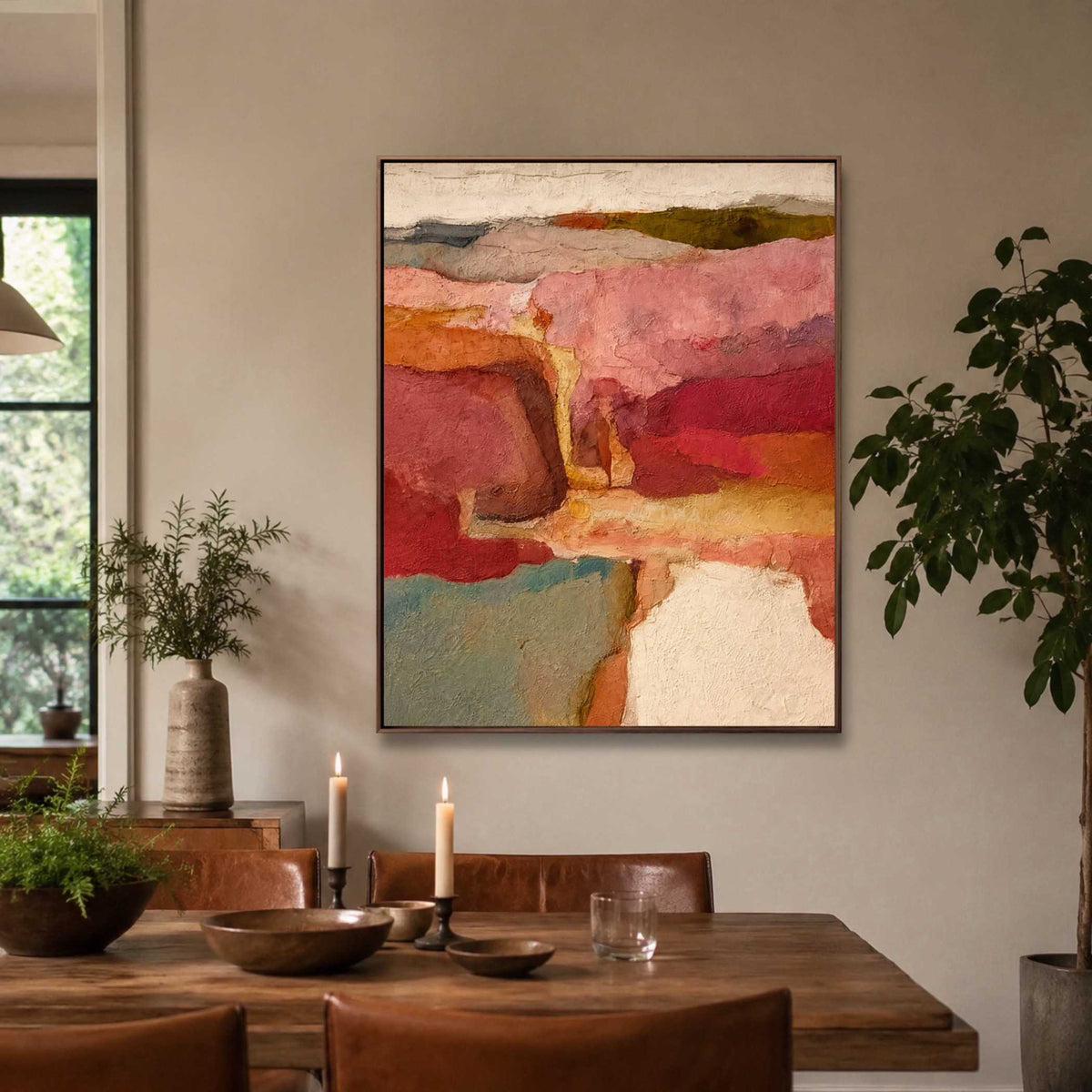 Crimson Terrain Fragments oil painting view 3