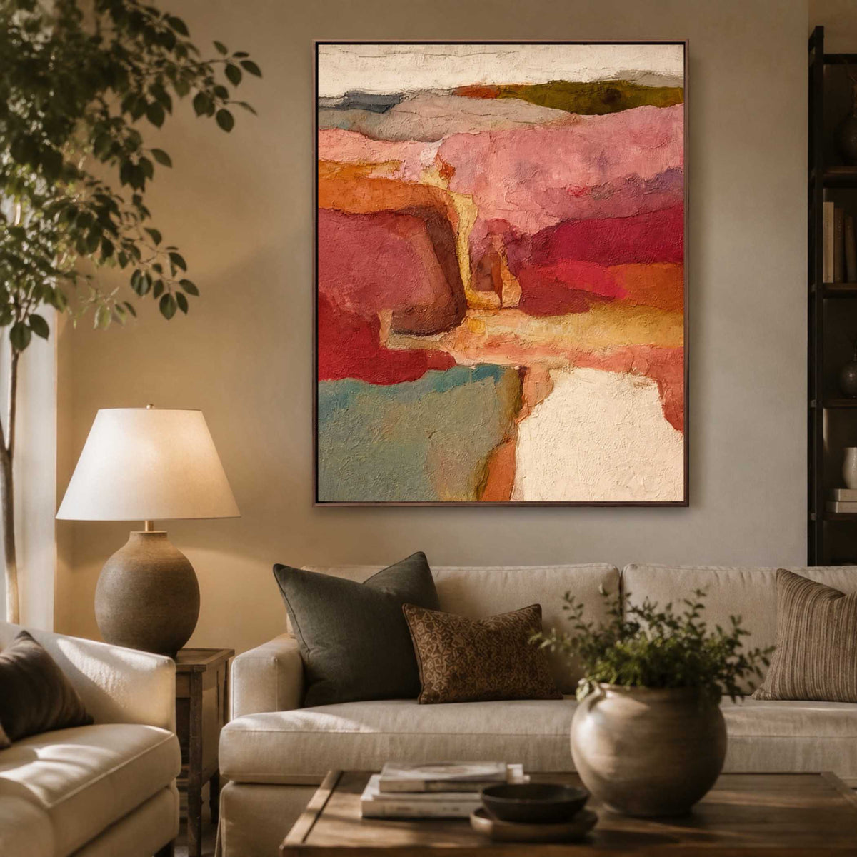 Crimson Terrain Fragments oil painting view 5