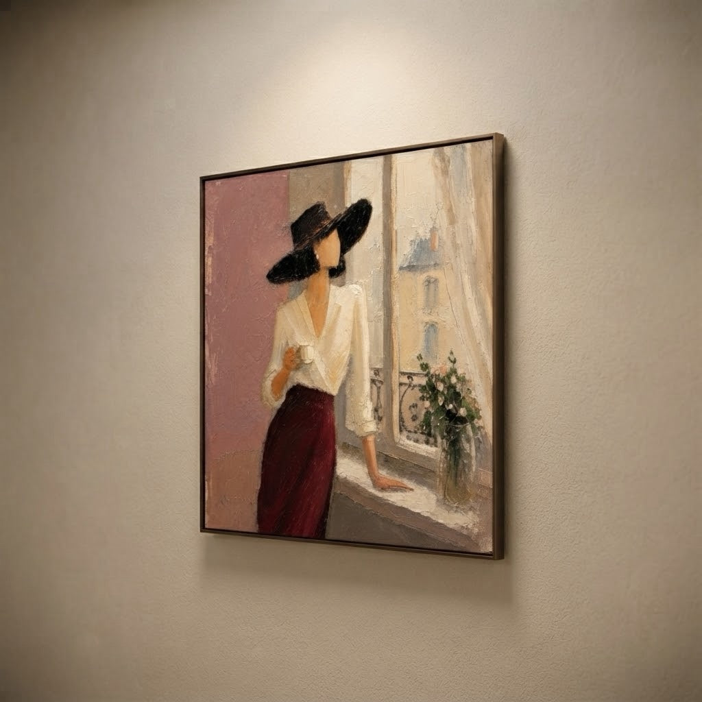 Crimson Window Pause oil painting view 5