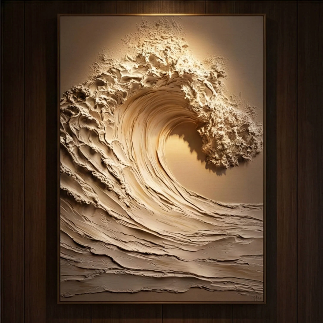 Textured & Impasto Art｜Ocean Wave Reverie