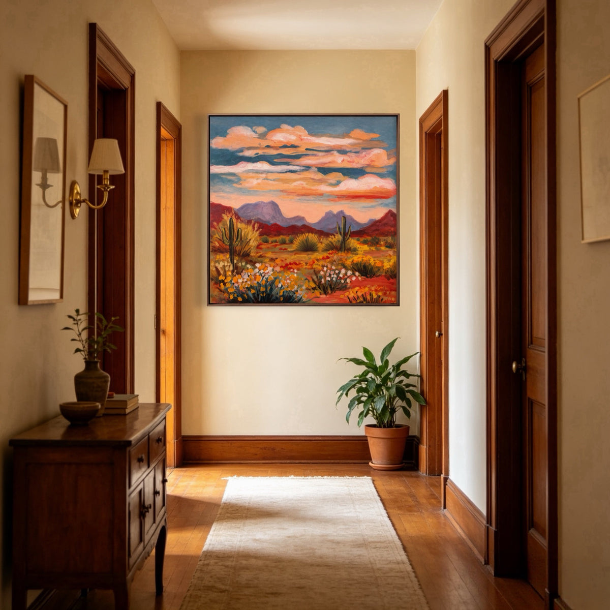Desert Afterglow Study oil painting room view 1