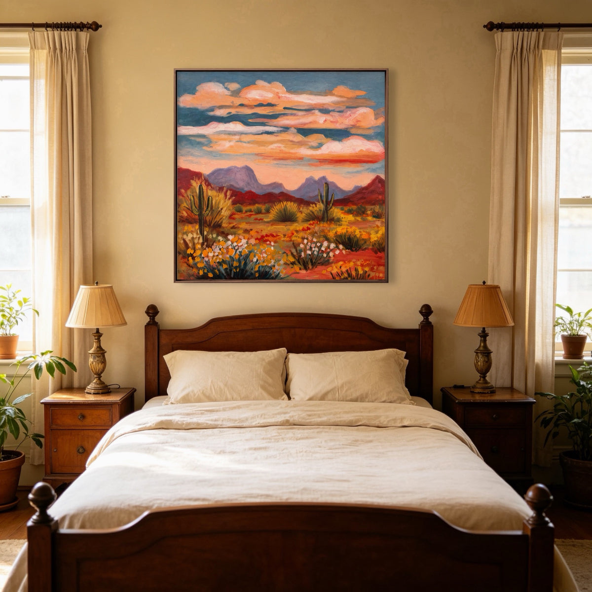 Desert Afterglow Study oil painting room view 2