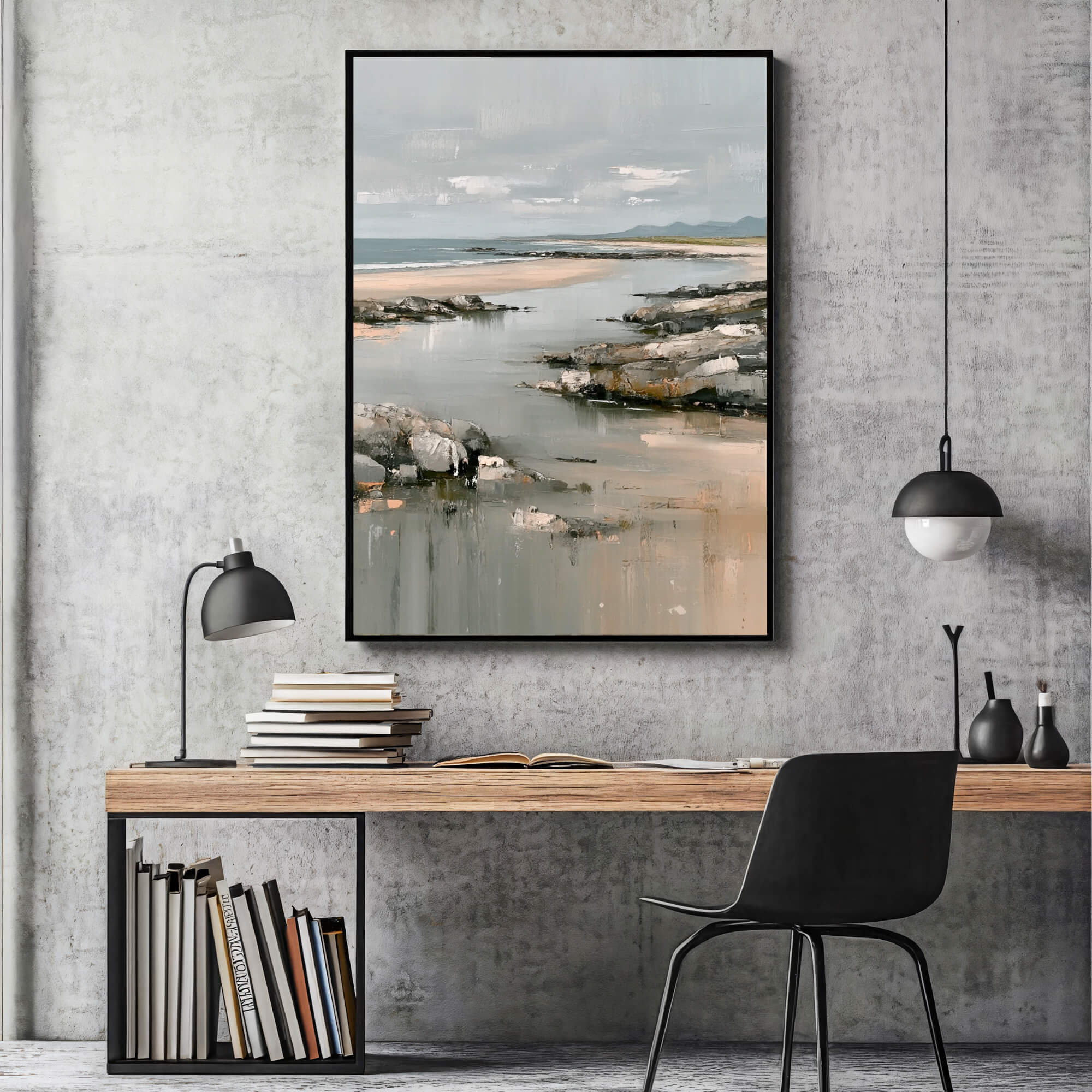 Textured Coastal Vista | Rocky Shore