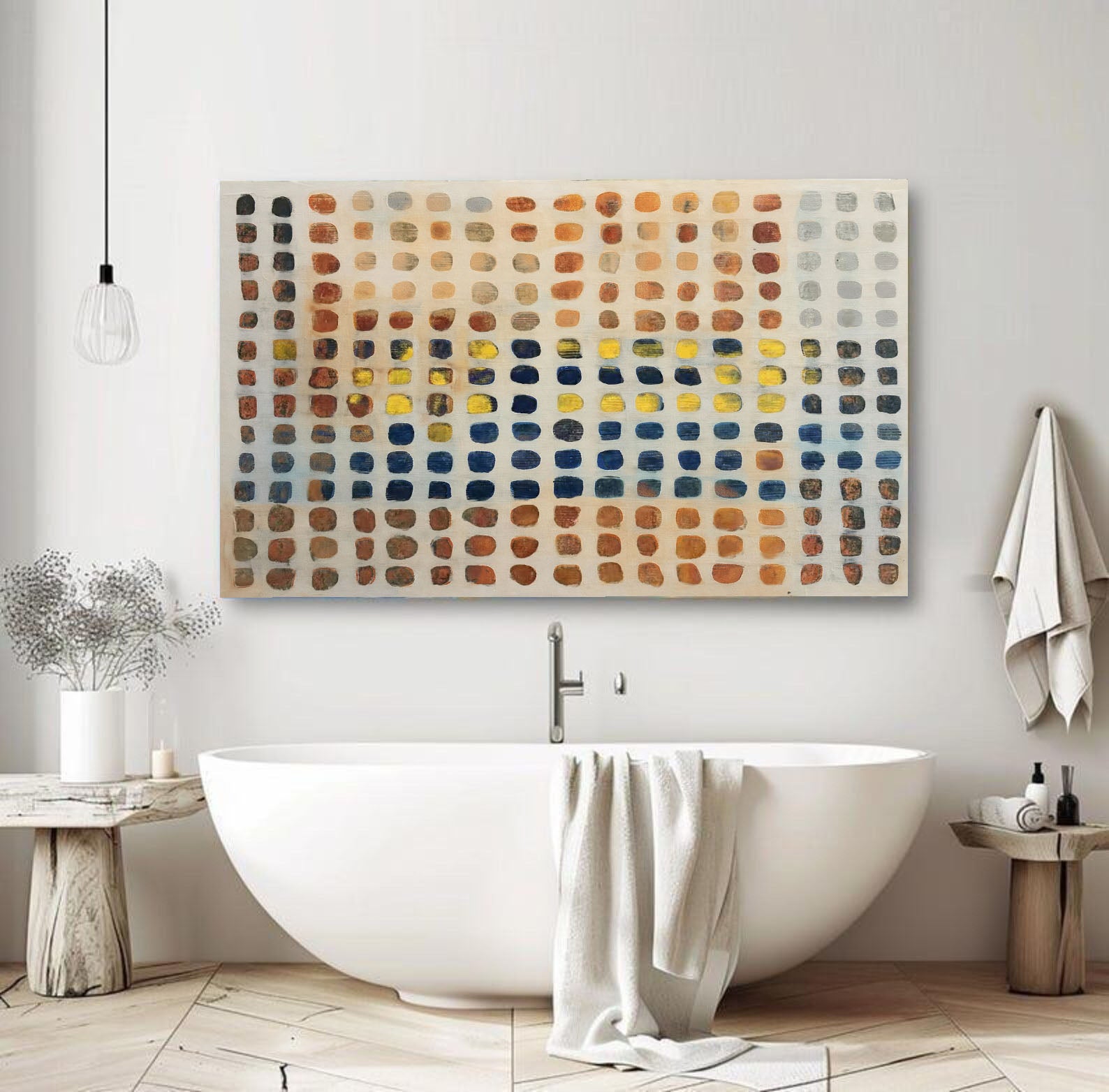 Textured Grid Squares | Warm Indigo