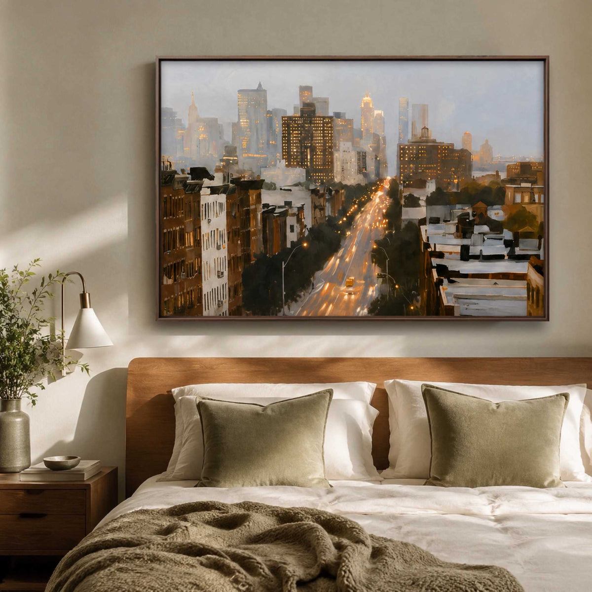 Evening Avenue Glow framed interior view
