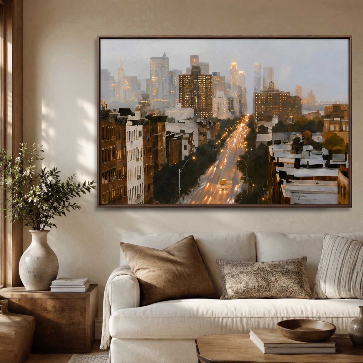 Evening Avenue Glow gallery wall display