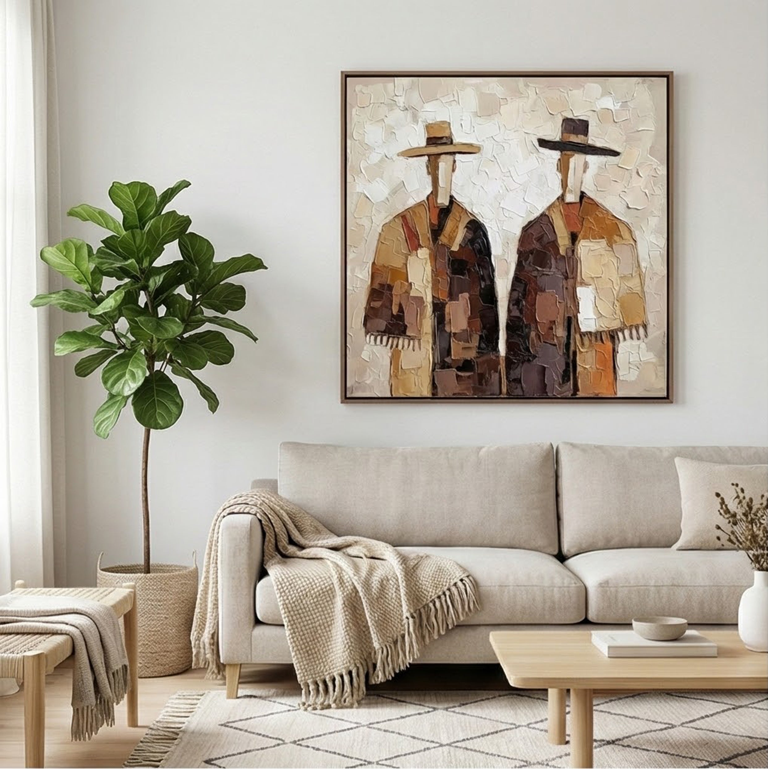 Textured Rustic Figures | Hat Silhouettes