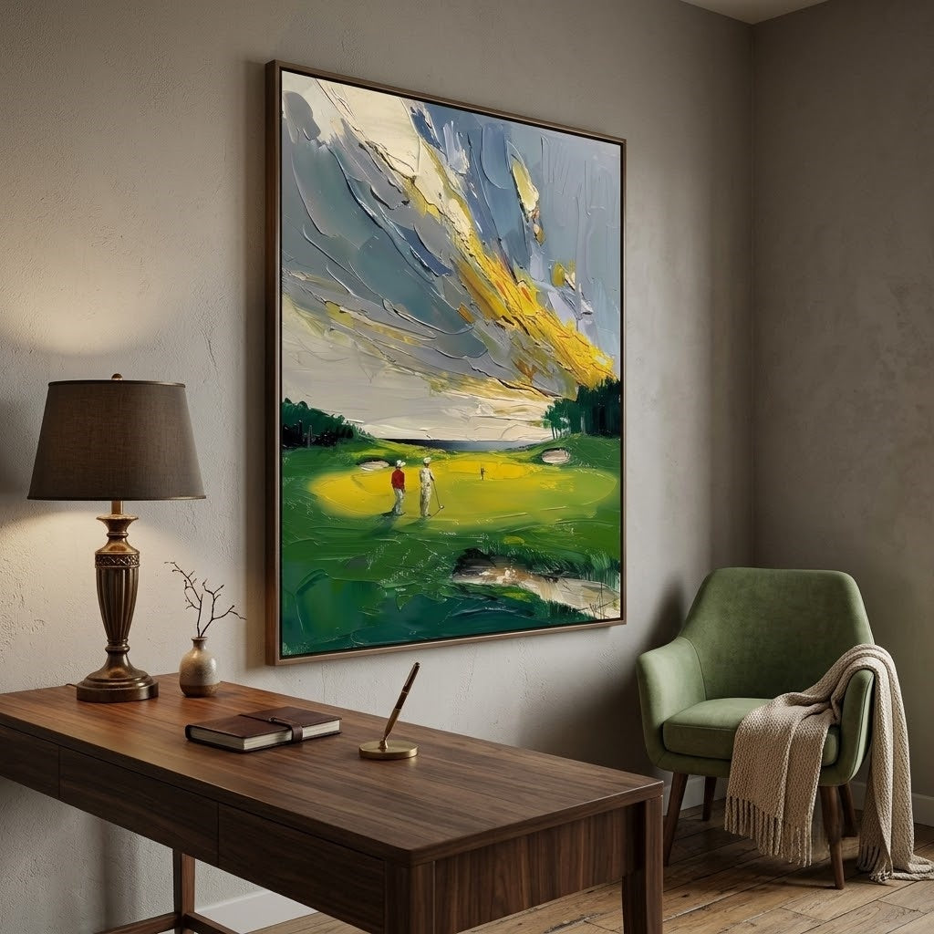 Impressionist Art | Golden Sky Fairway
