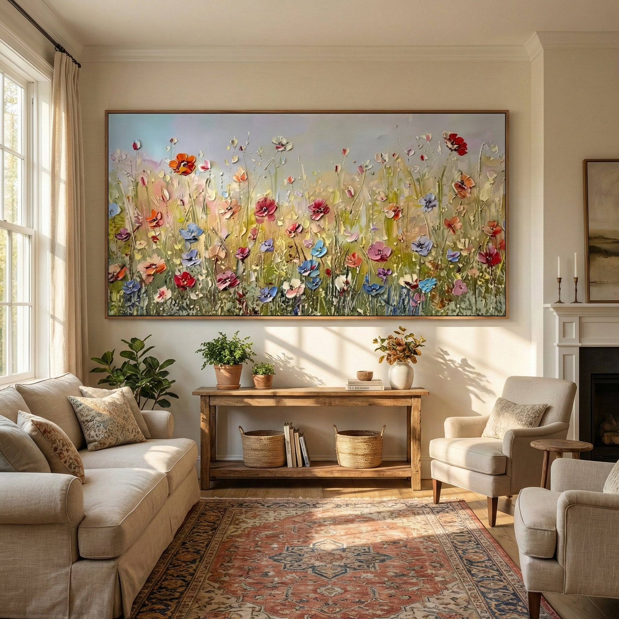 Textured Floral Meadow | Vibrant Petal Hues