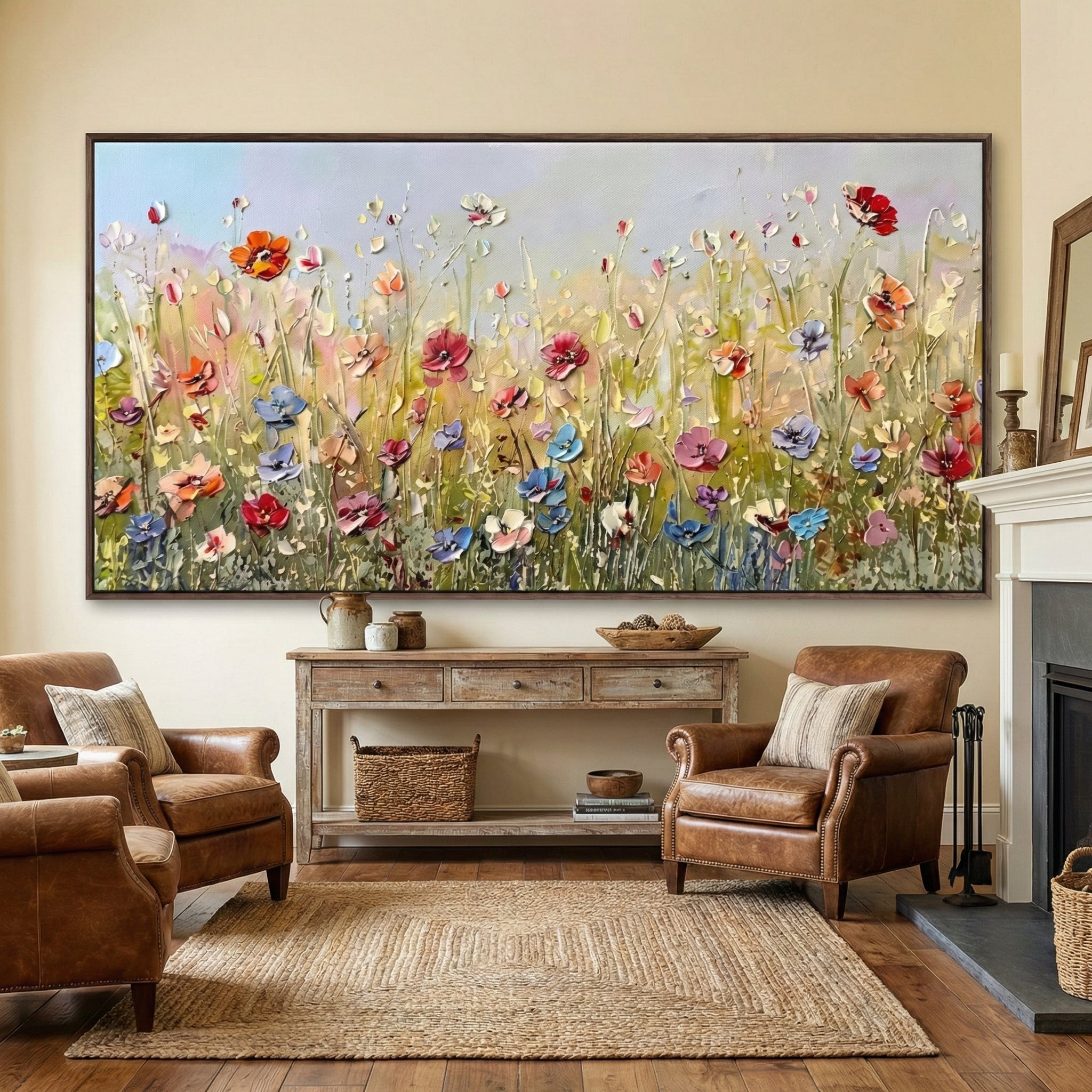 Textured Floral Meadow | Vibrant Petal Hues