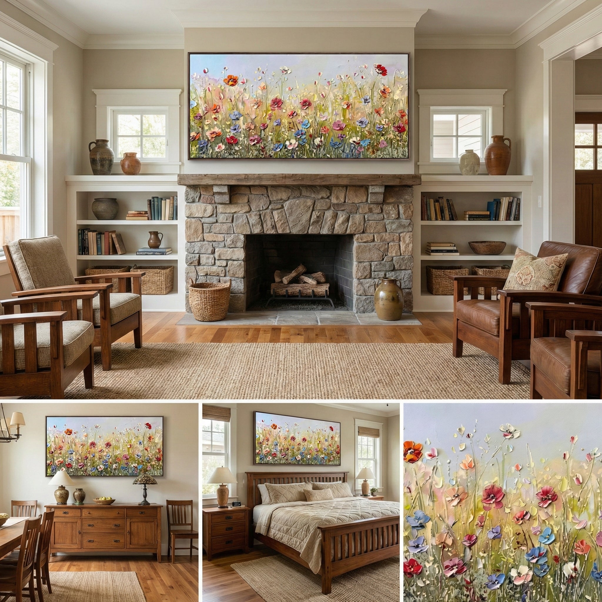 Textured Floral Meadow | Vibrant Petal Hues