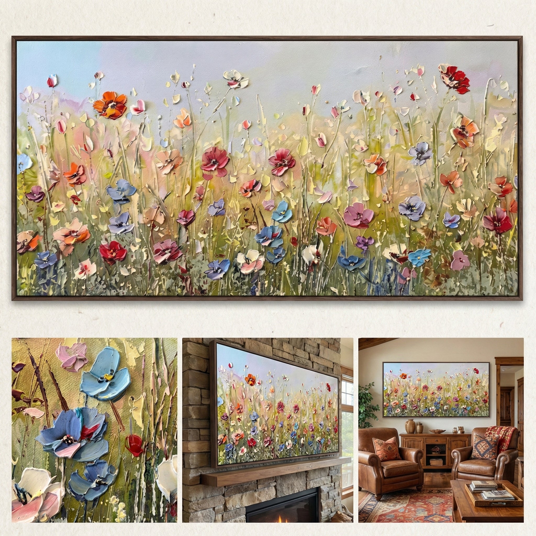 Textured Floral Meadow | Vibrant Petal Hues