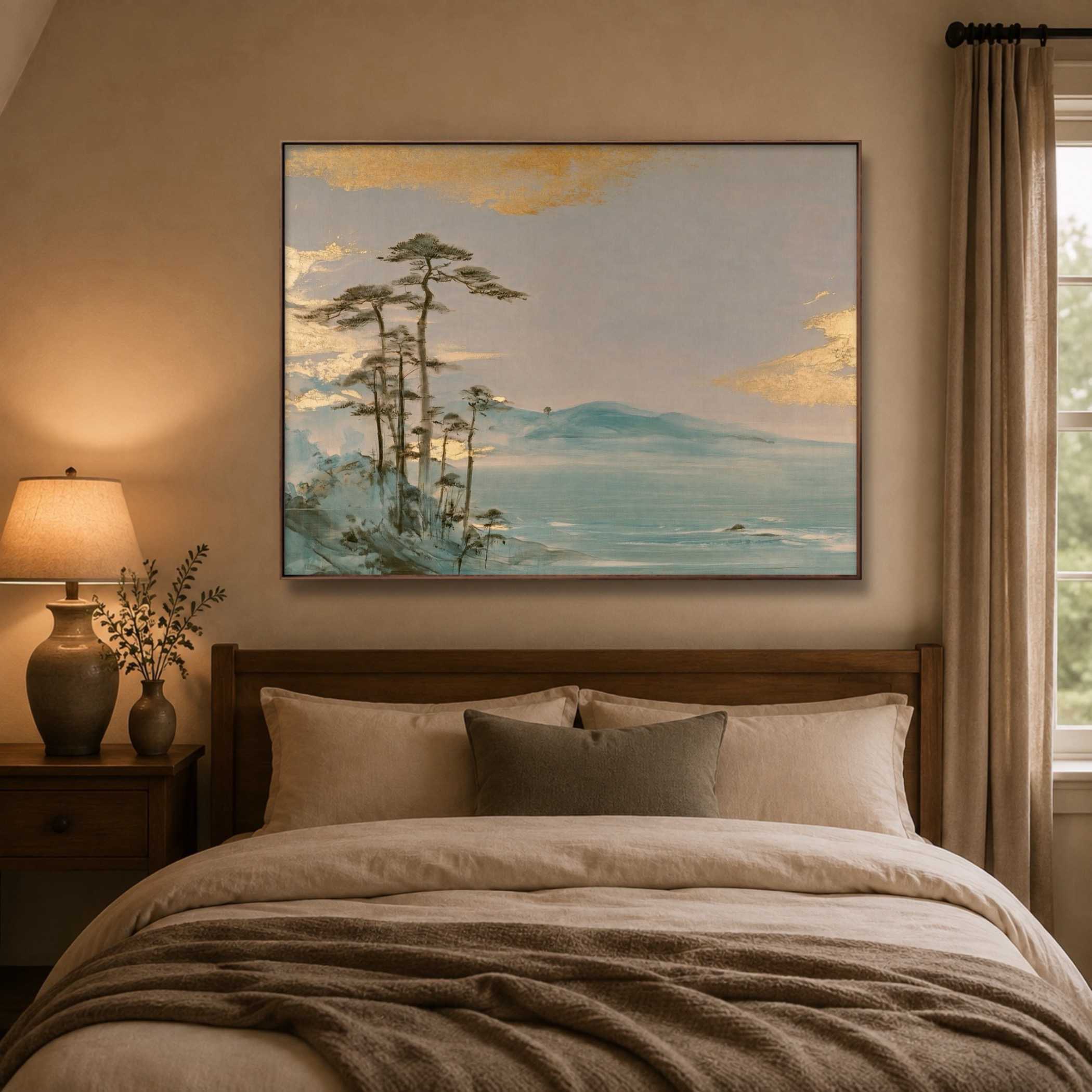 Coastal & Ocean Art | Gilded Coastal Pines - View 5