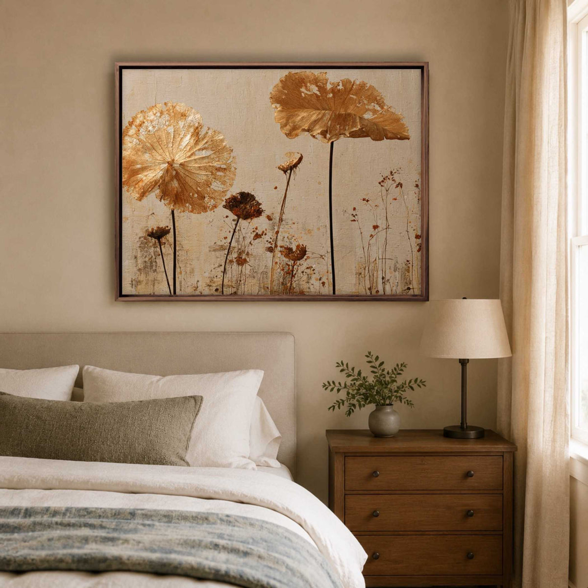 Floral & Botanical Art | Golden Lotus Remnants - View 3