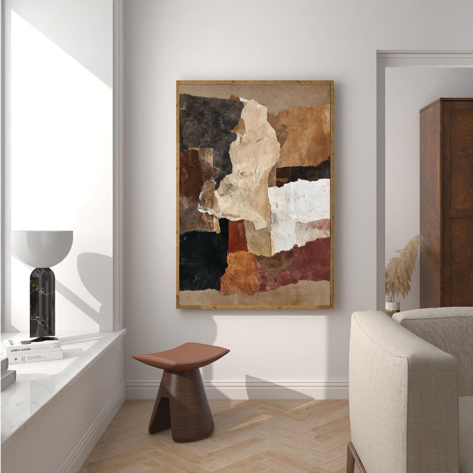 Earth Tones Collage Art | Organic Sophistication