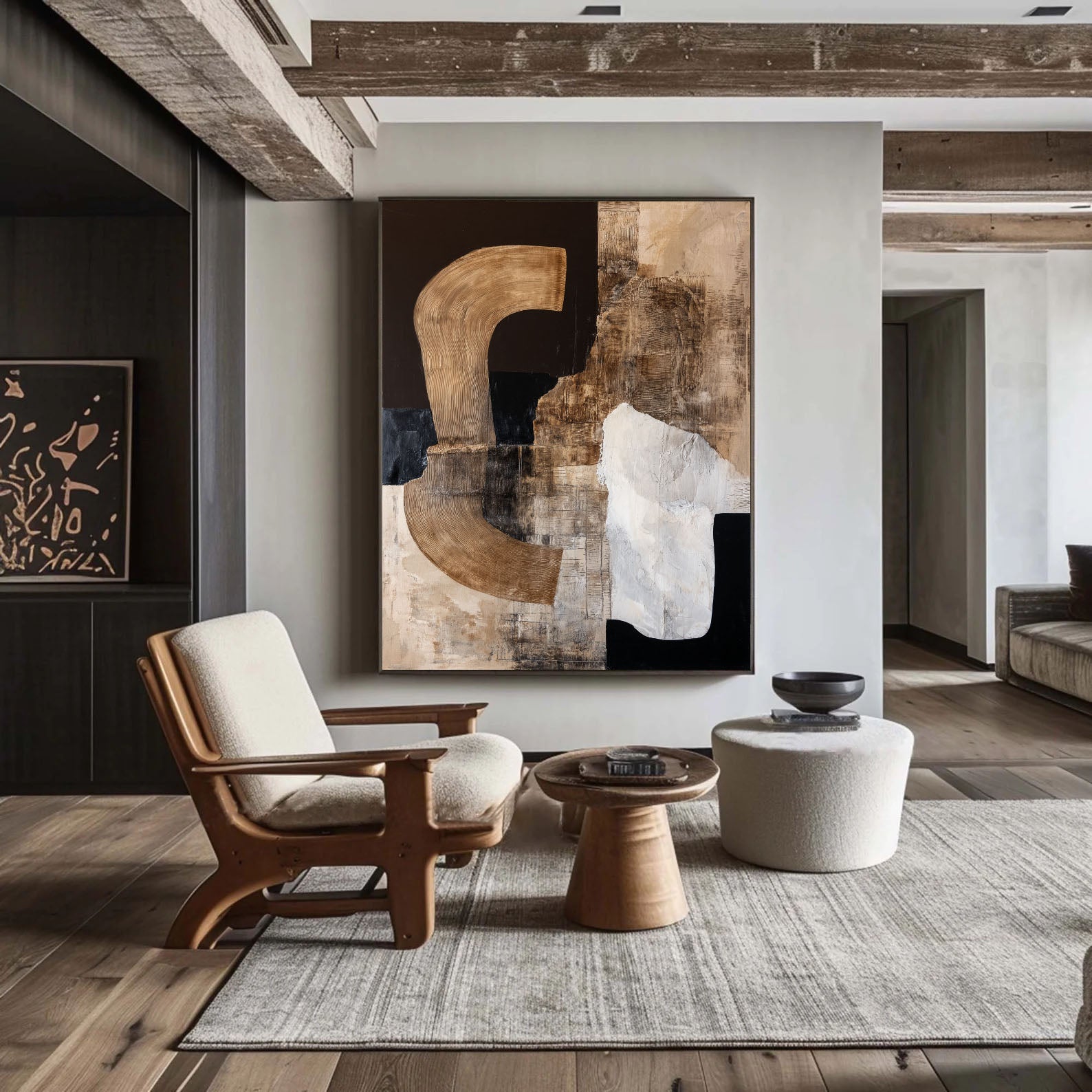 Neutral Geometric Art | Textured Elegance