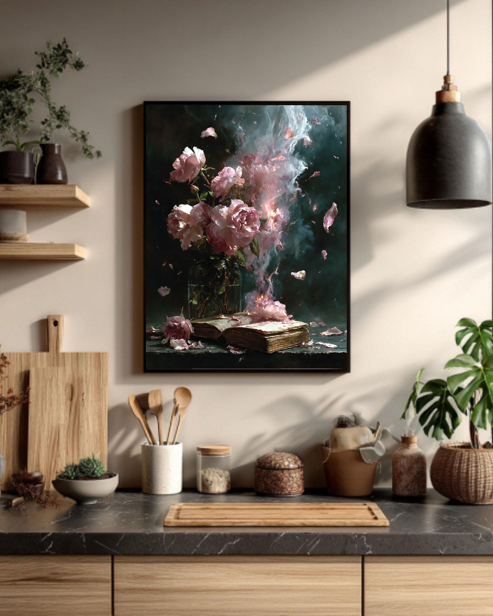 Burning Roses Art | Dramatic Opulence