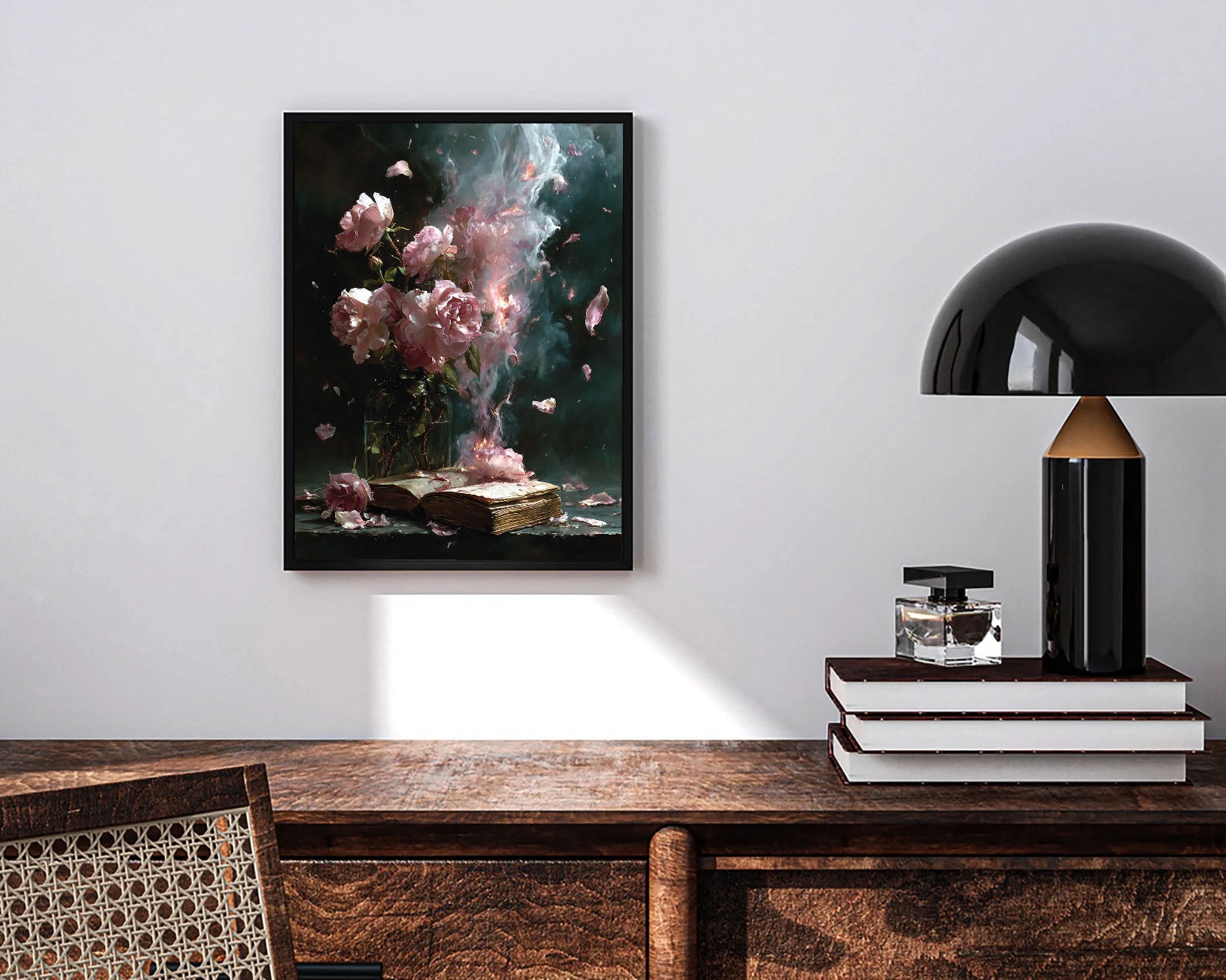 Burning Roses Art | Dramatic Opulence