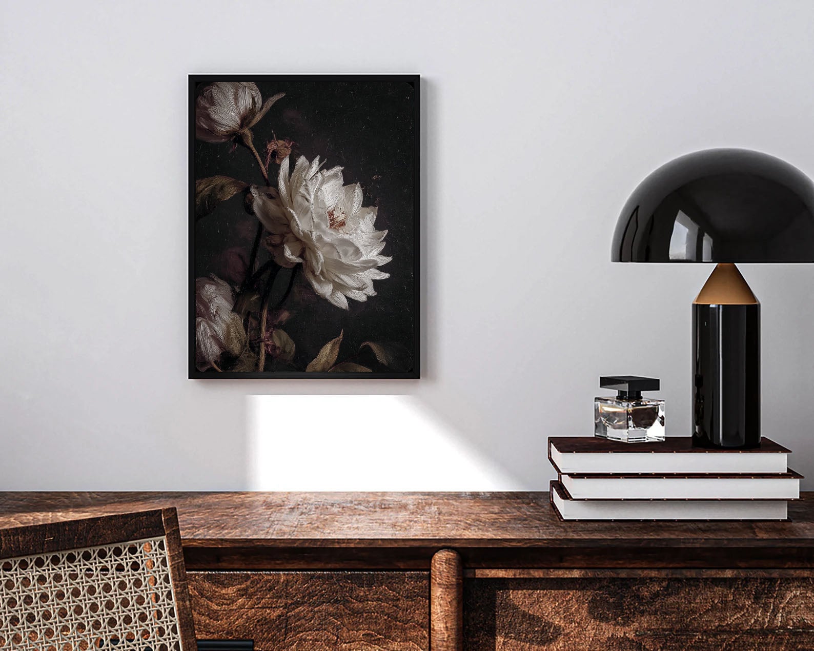 White Peony Art | Textured Opulence