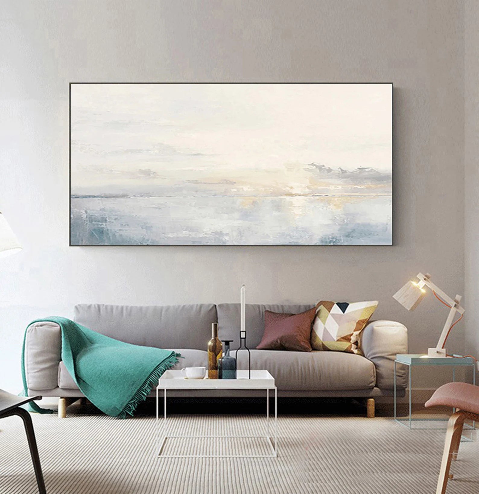 Minimalist Neutral Seascape Art | Serene Sophistication