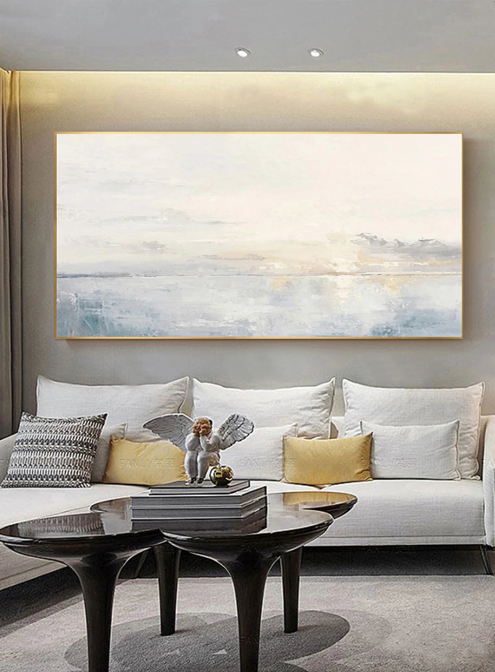 Minimalist Neutral Seascape Art | Serene Sophistication