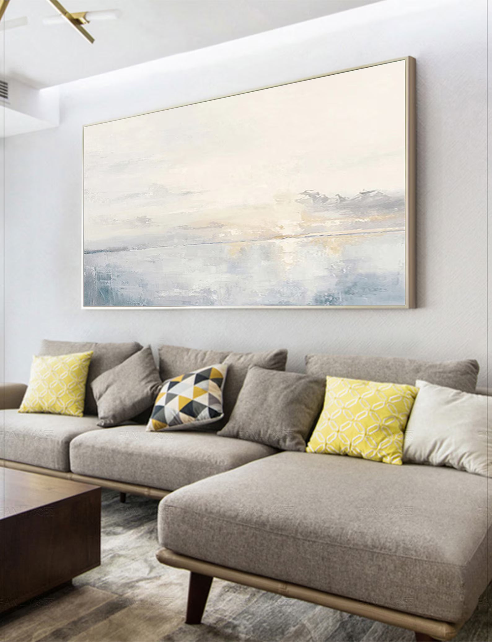 Minimalist Neutral Seascape Art | Serene Sophistication