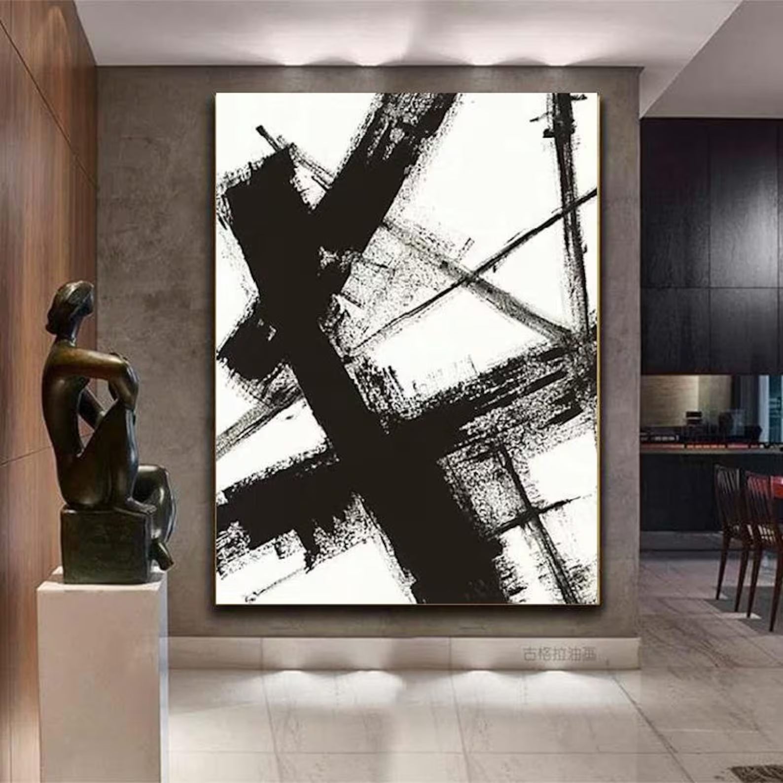 Textured Abstract Boldness | Black White