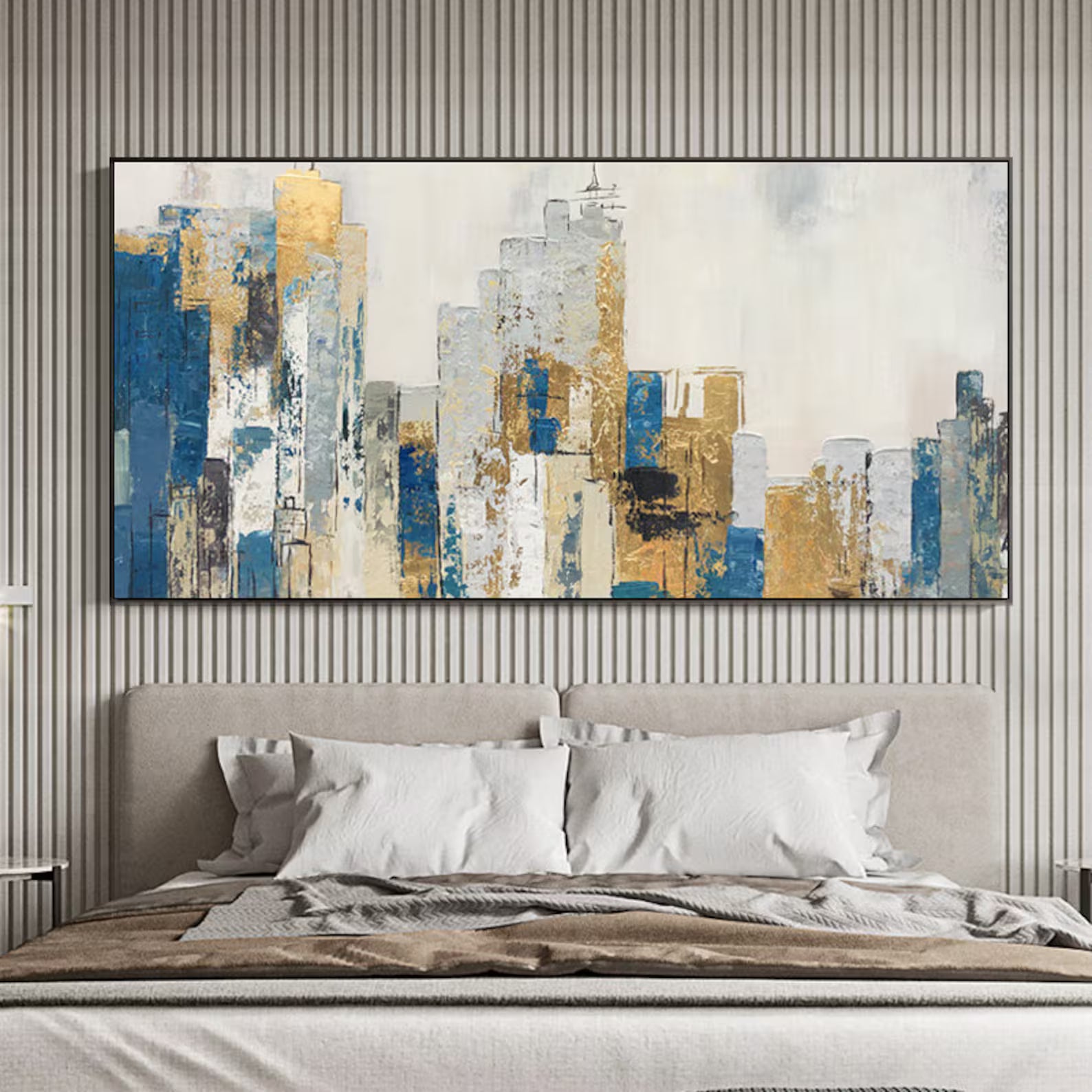 Textured Urban Grandeur | Gilded Skyline