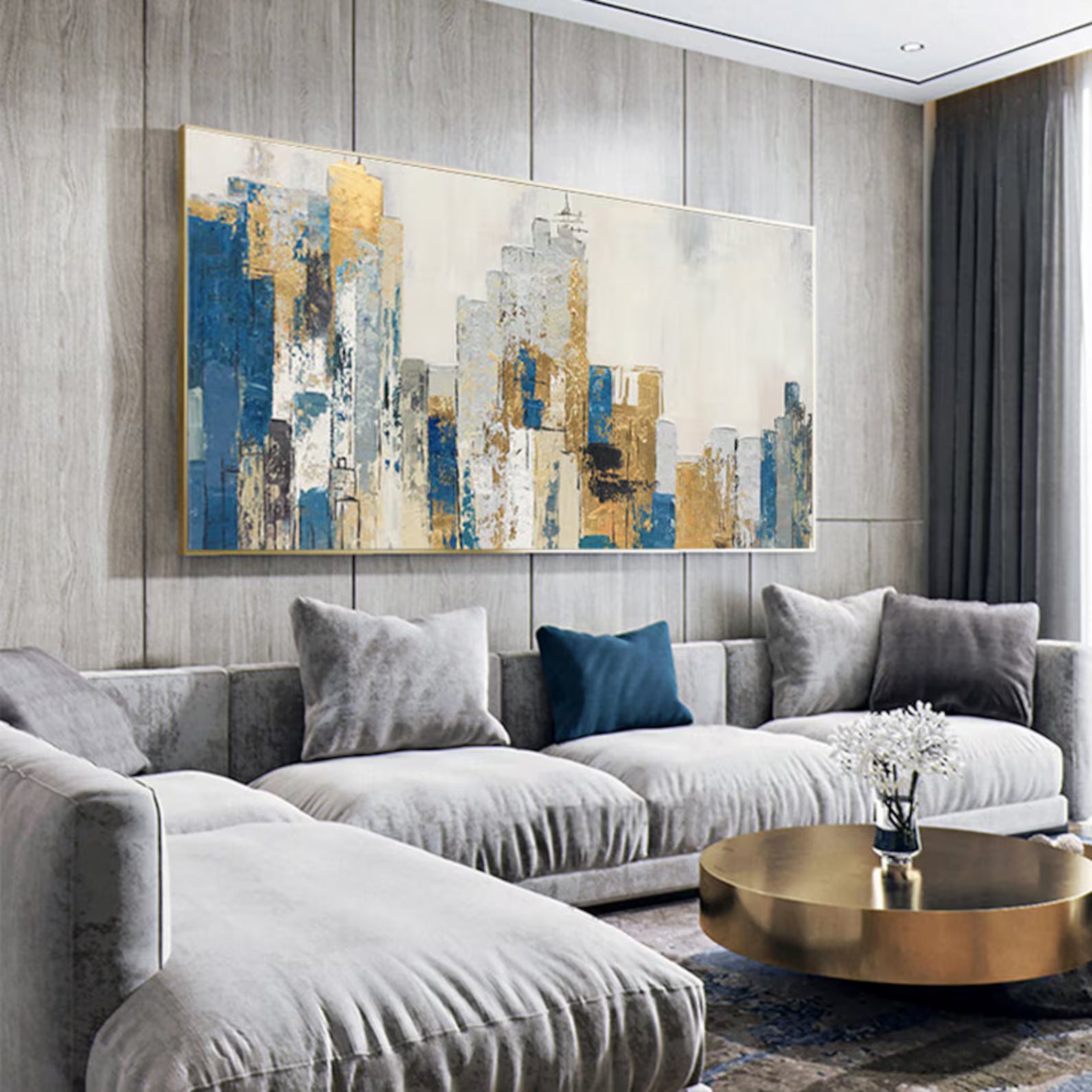 Textured Urban Grandeur | Gilded Skyline
