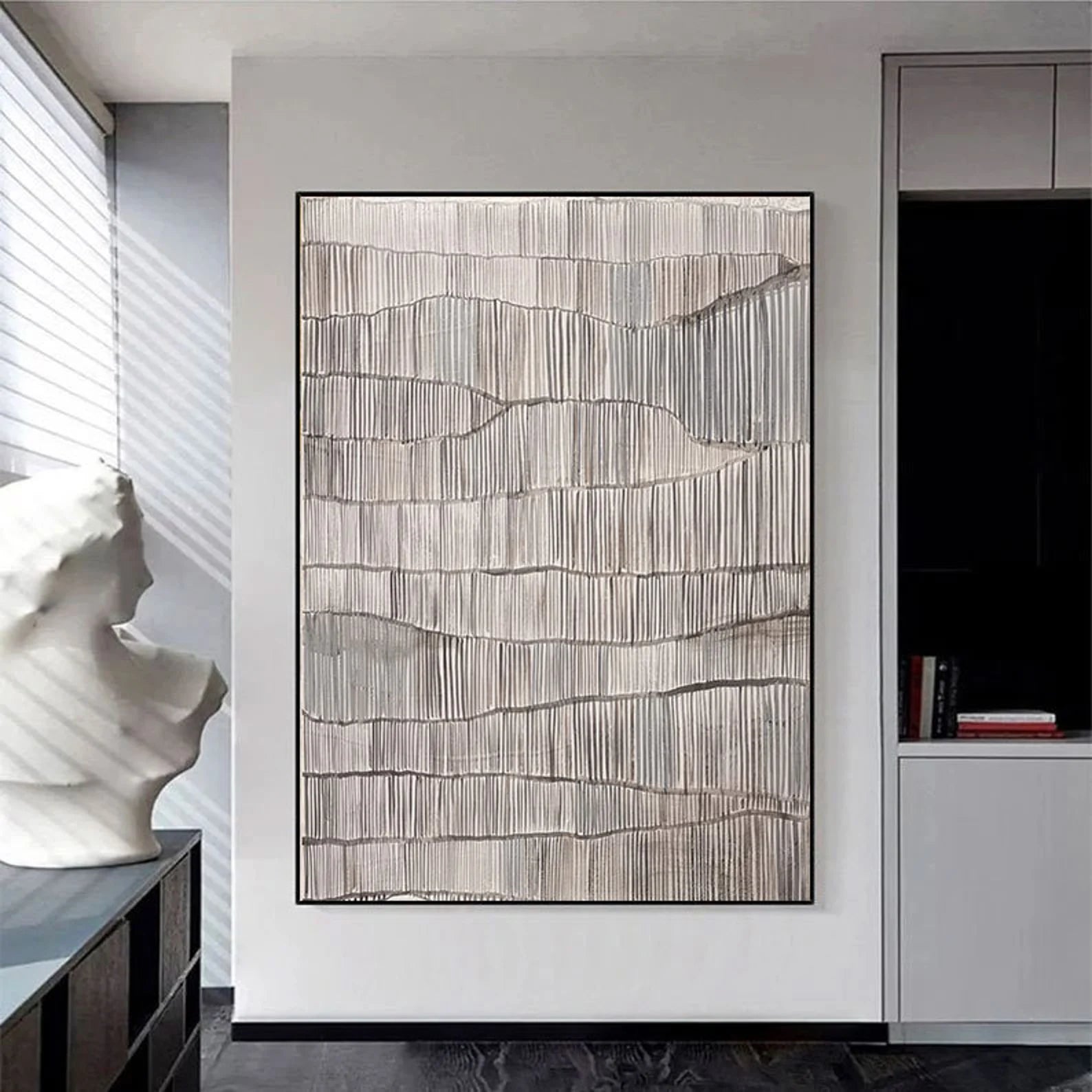 Textured Wave Minimalism | Beige Gray